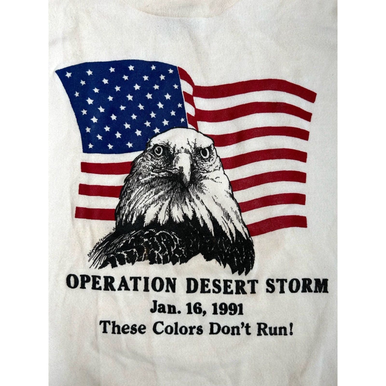 Vintage VINTAGE Fun Stuff Desert Storm 1991 Crewneck Sweatshirt Men L USA Made White 90s Graphic Print NOS NWOT Pullover Crew Neck Sweatshirt Size US L / EU 52-54 / 3 - 3 Thumbnail