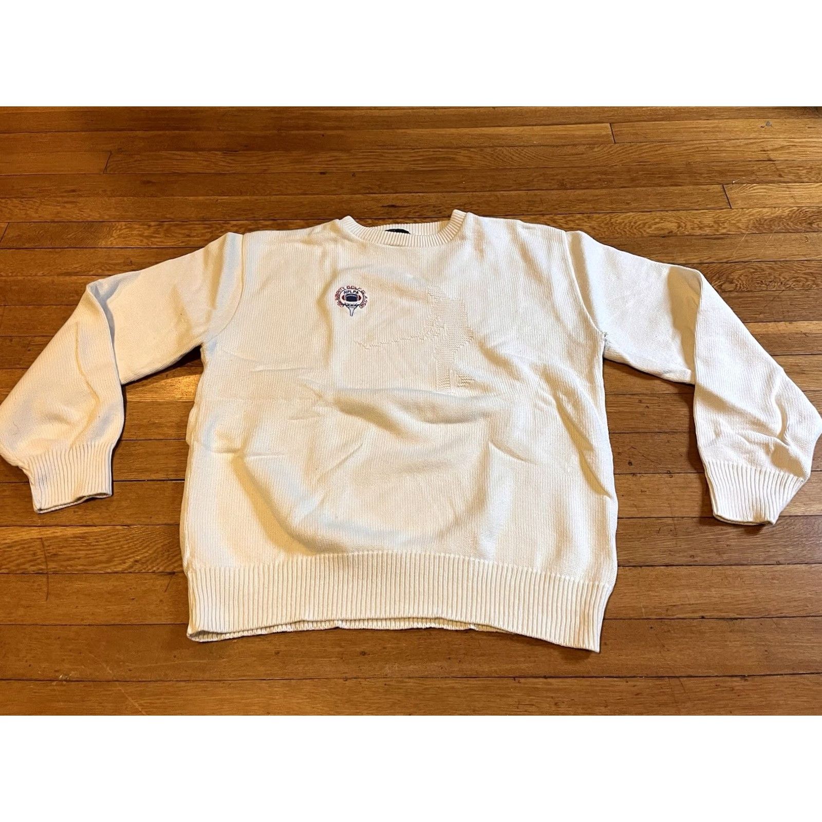 NFL VINTAGE NFL Celebrity Golf Classic Sweater Men’s Large White 90s Size US L / EU 52-54 / 3 - 3 Thumbnail