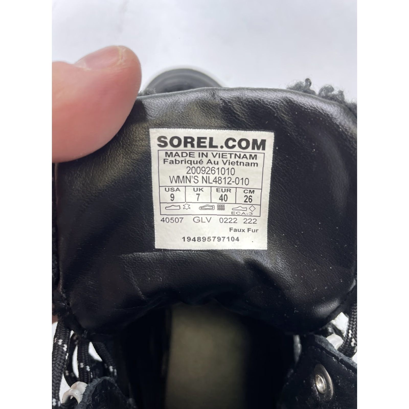 SOREL Sorel Brex Cozy Lace Up Waterproof Boots Black Sea Salt NL4812-010 Womens 9 Size US 9 / IT 39 - 2 Thumbnail