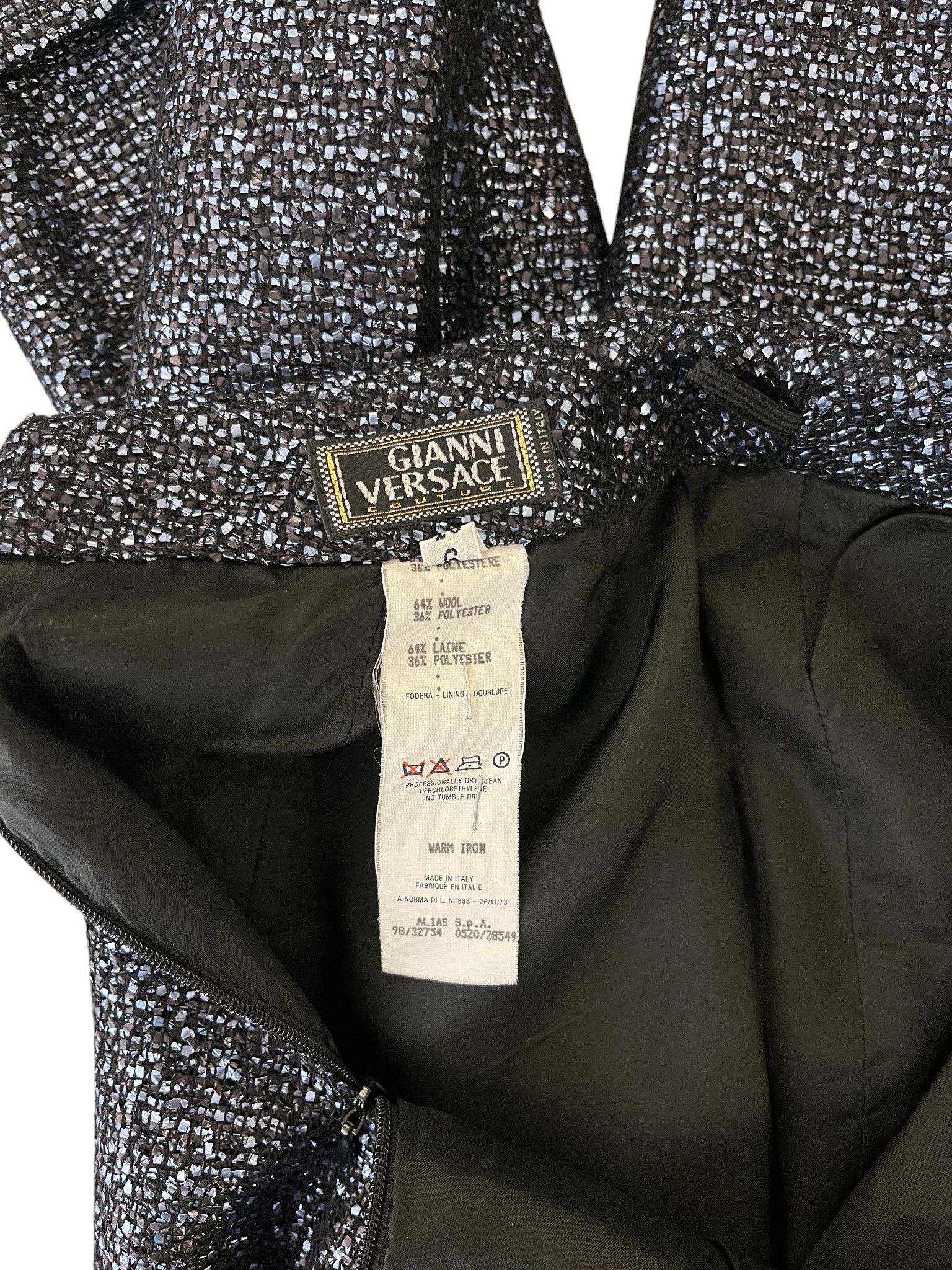 Versace by Donatella F/W 1998 Satin Embellished Wool Set Size S / US 4 / IT 40 - 16 Thumbnail