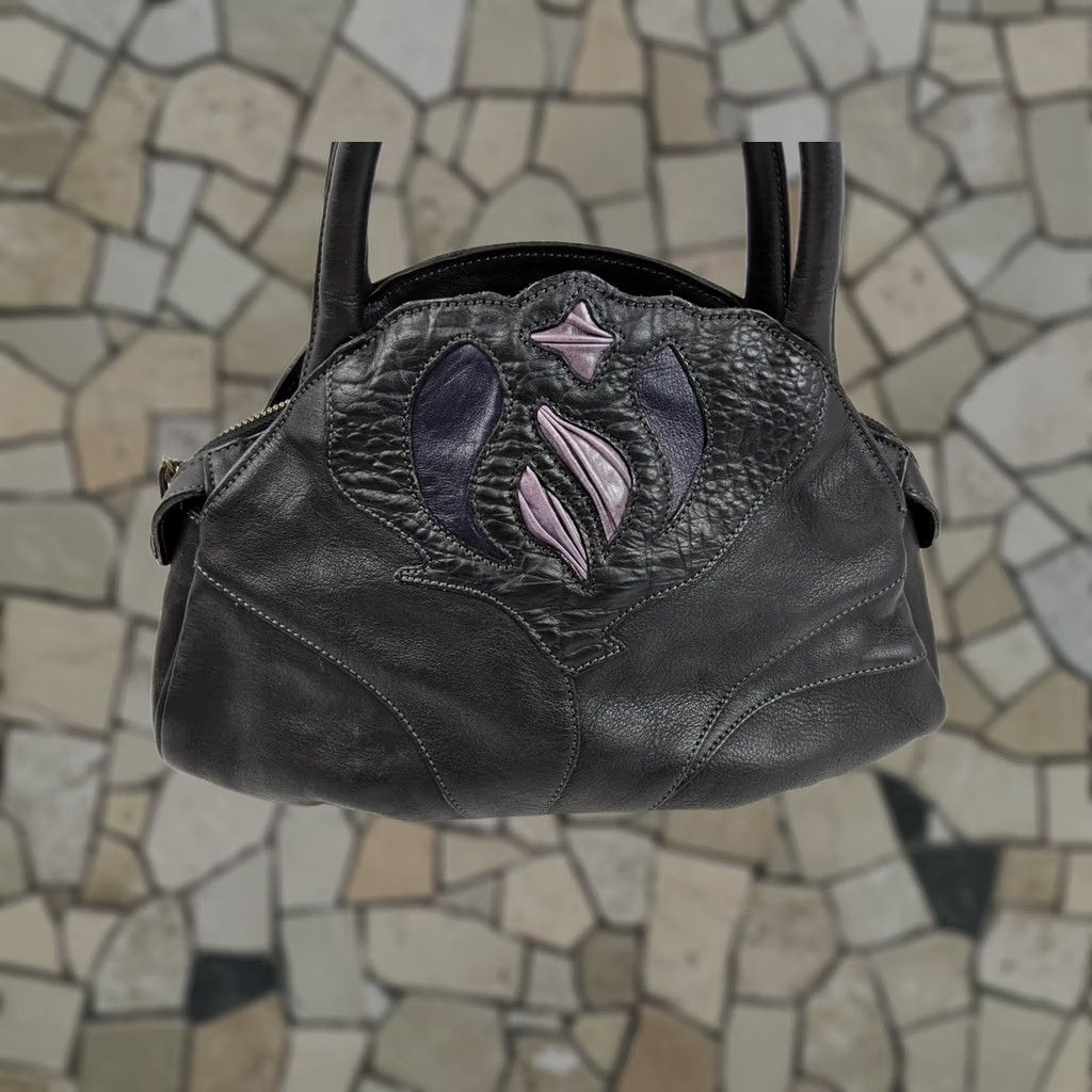 Vintage Ibiza Leather Satchel Handbag Purse Black Satchel/Top Handle Bag Womens Leather Black 11.5x8x4.5 Size ONE SIZE - 1 Thumbnail