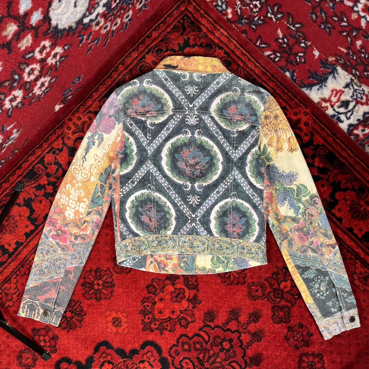 Roberto Cavalli Roberto Cavalli 2003 Printed Jacket & Jeans Set Patchwork Size 25" / US 0 / IT 36 - 6 Thumbnail