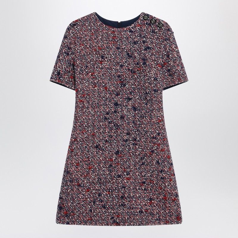Gucci Gucci Blue And Red Bouclé Wool Dress Size M / US 6-8 / IT 42-44 - 1 Thumbnail