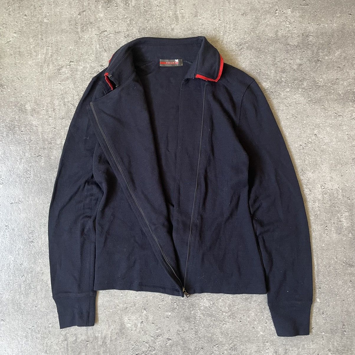 Prada × Vintage Vintage Prada Asimmetrical Zip Sweatshirt red label Size S / US 4 / IT 40 - 3 Thumbnail