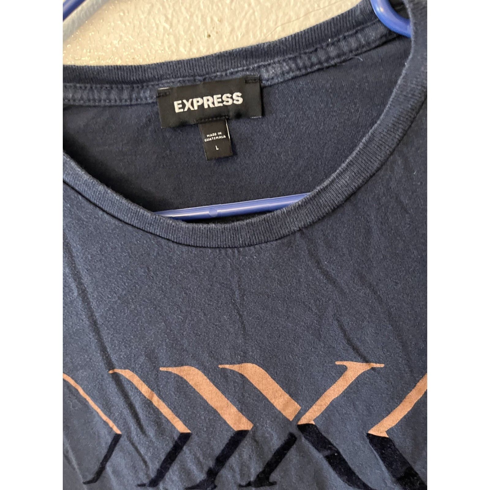 Express Express Graphic Logo T-Shirt Blue Short Sleeve Crew Neck Large Men Size US L / EU 52-54 / 3 - 2 Thumbnail