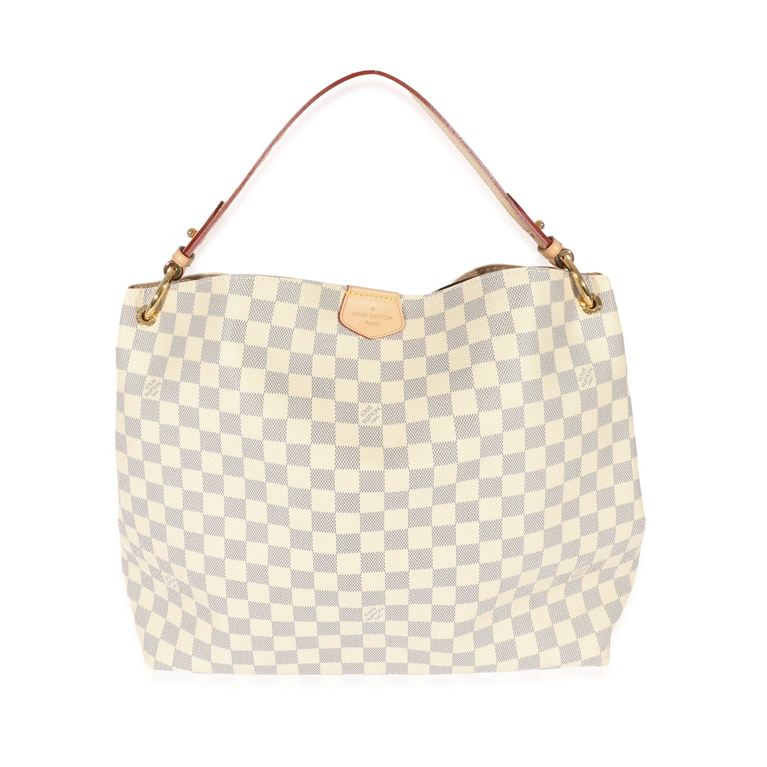 image of Louis Vuitton Damier Azur Canvas Graceful Mm in White, Women's