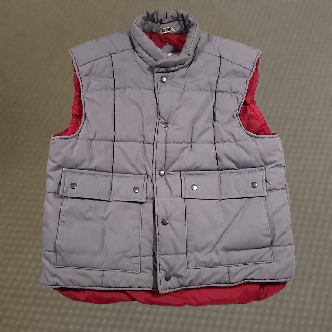 Vintage Northwest Territory Puffer Vest Mens Large Gray Red Snap Full Zip Heavy Size US L / EU 52-54 / 3 - 1 Thumbnail