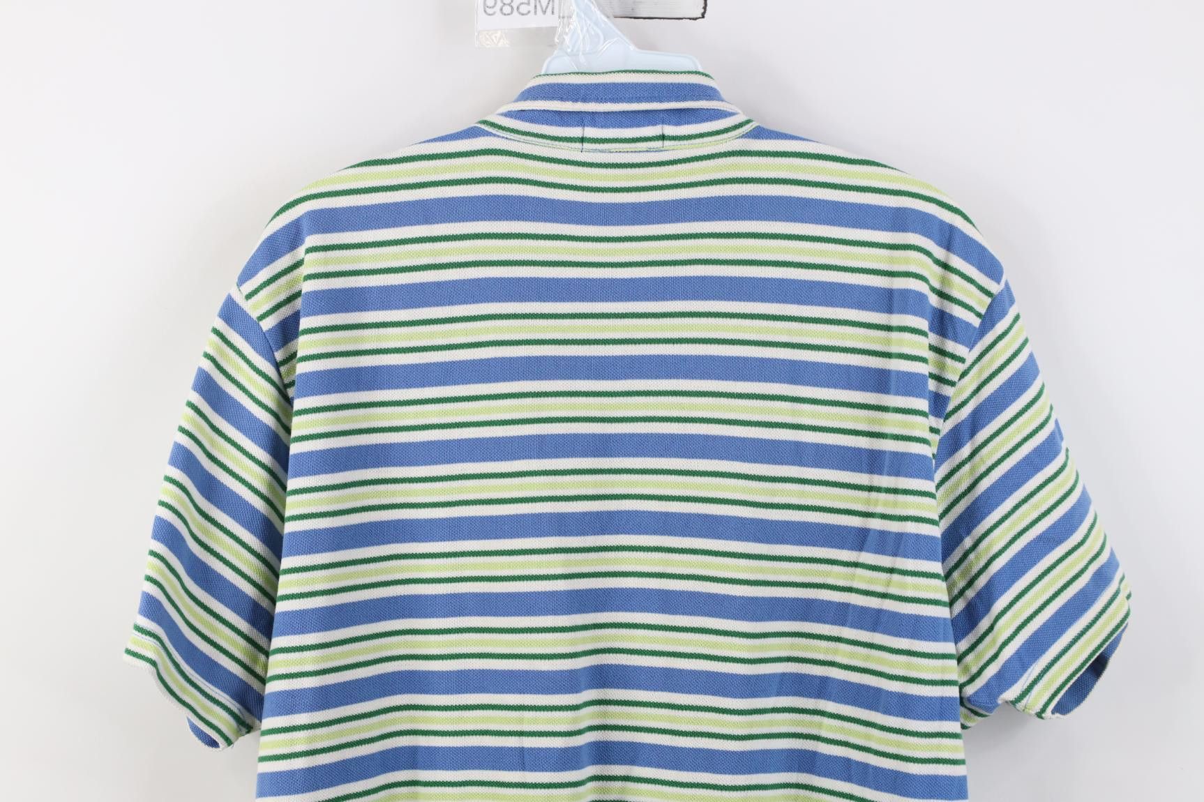 Polo Ralph Lauren Vintage 90s Ralph Lauren Box Logo Striped Knit Golf Polo Size US M / EU 48-50 / 2 - 14 Thumbnail