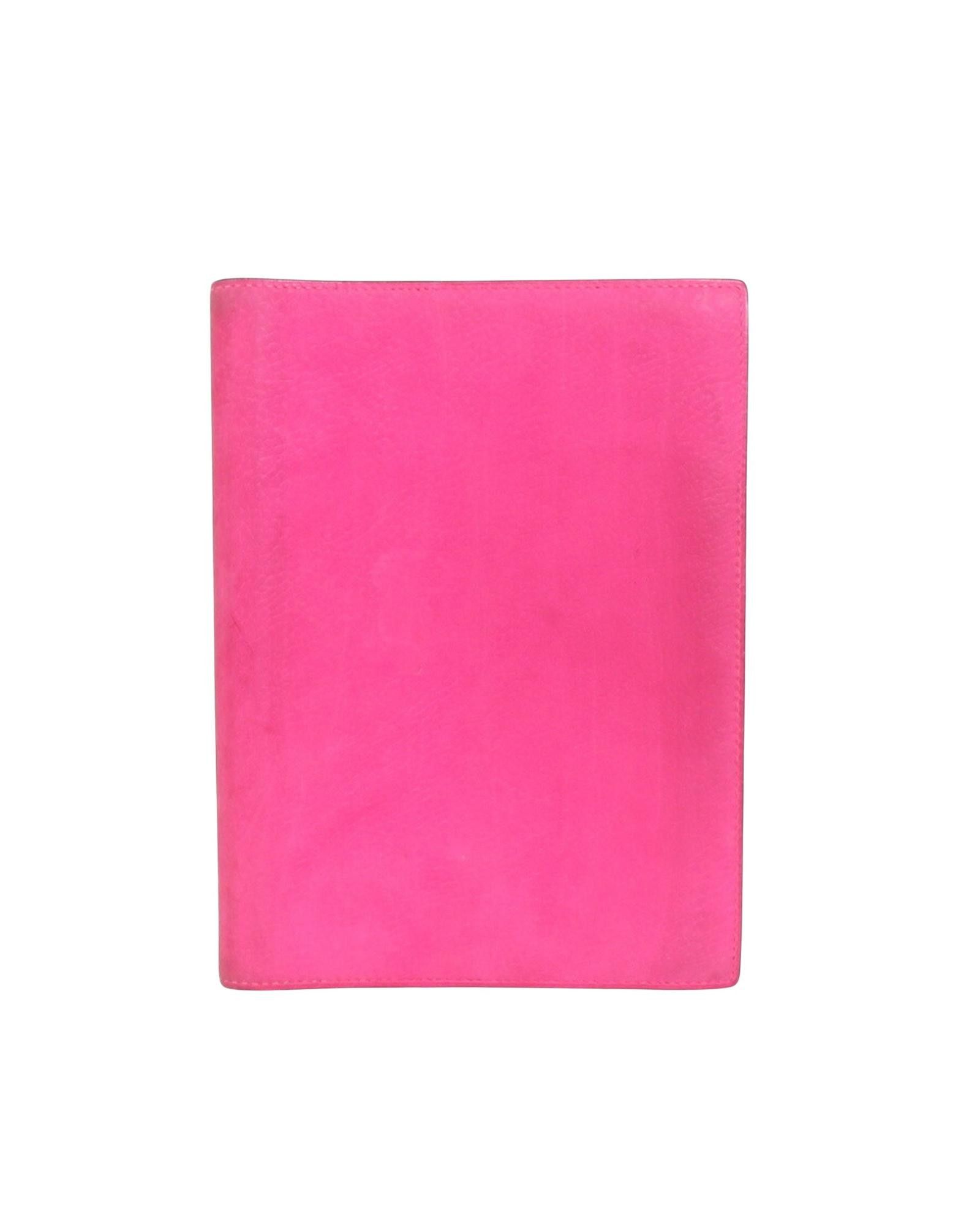 image of Hermes Elegant Leather Agenda Cover By Luxury Designer in Pink, Women's