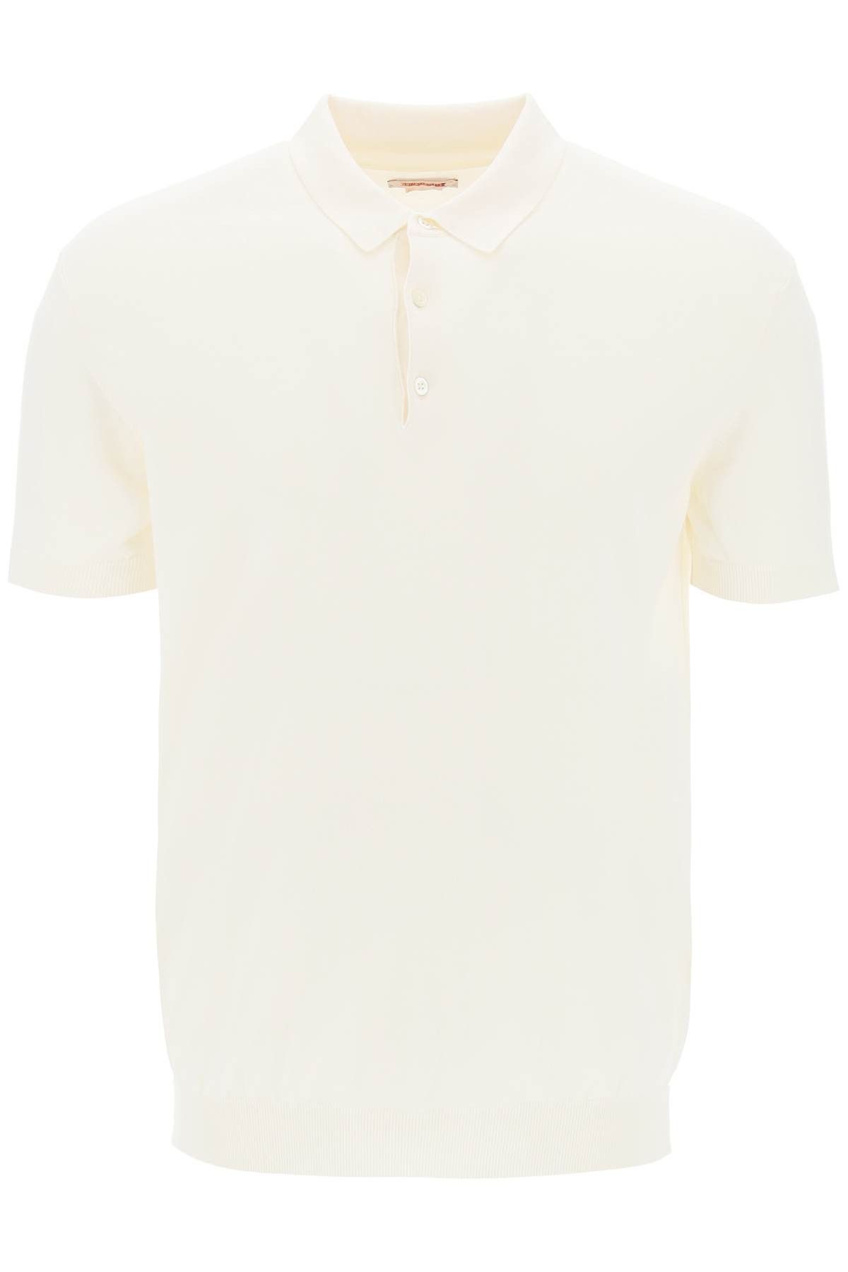 image of Baracuta Short-Sleeved Cotton Polo Shirt For in Ivory, Men's (Size Large)