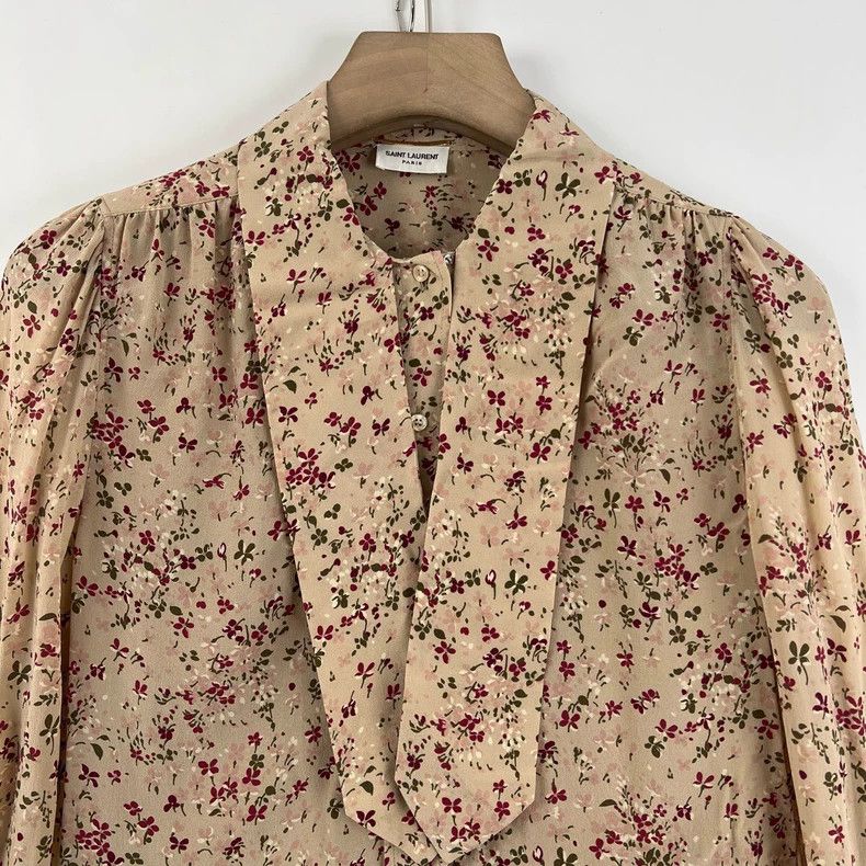 Saint Laurent Paris Saint Laurent Paris Floral Silk Shirt Size XS / US 0-2 / IT 36-38 - 4 Thumbnail