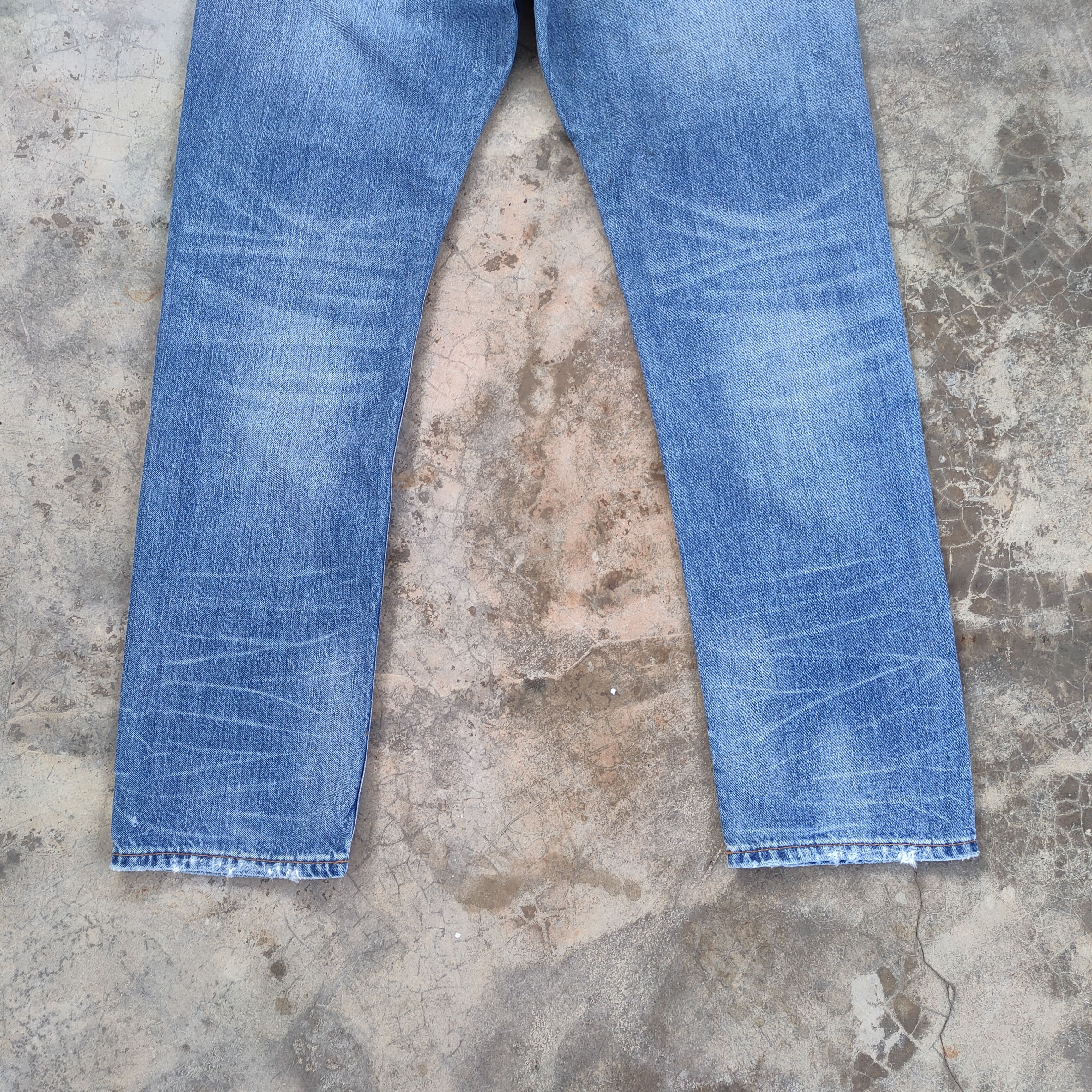 Global Work VINTAGE GLOBAL WORK FADED DISTRESSED DENIM JEAN PANTS Size US 35 - 9 Thumbnail