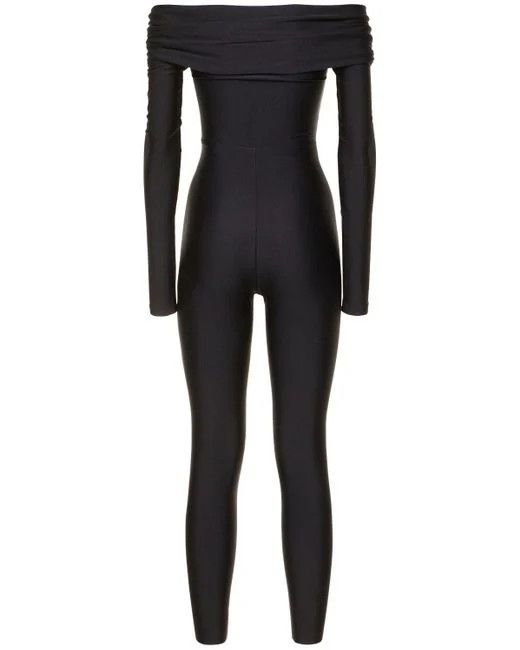 THE ANDAMANE o1s22i1n1024 Off-Shoulder Kendall Jumpsuit in Black Size 27" / US 4 / IT 40 - 5 Thumbnail