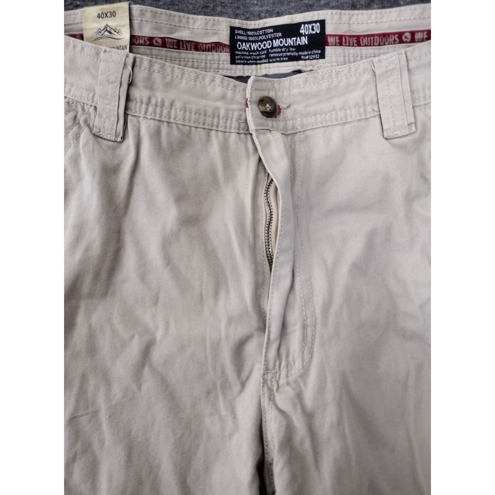 Vintage Oakwood Mountain Khakis Pants Mens 40x40 Tan Cotton Relaxed Fit Khakis Size US 40 / EU 56 - 3 Thumbnail