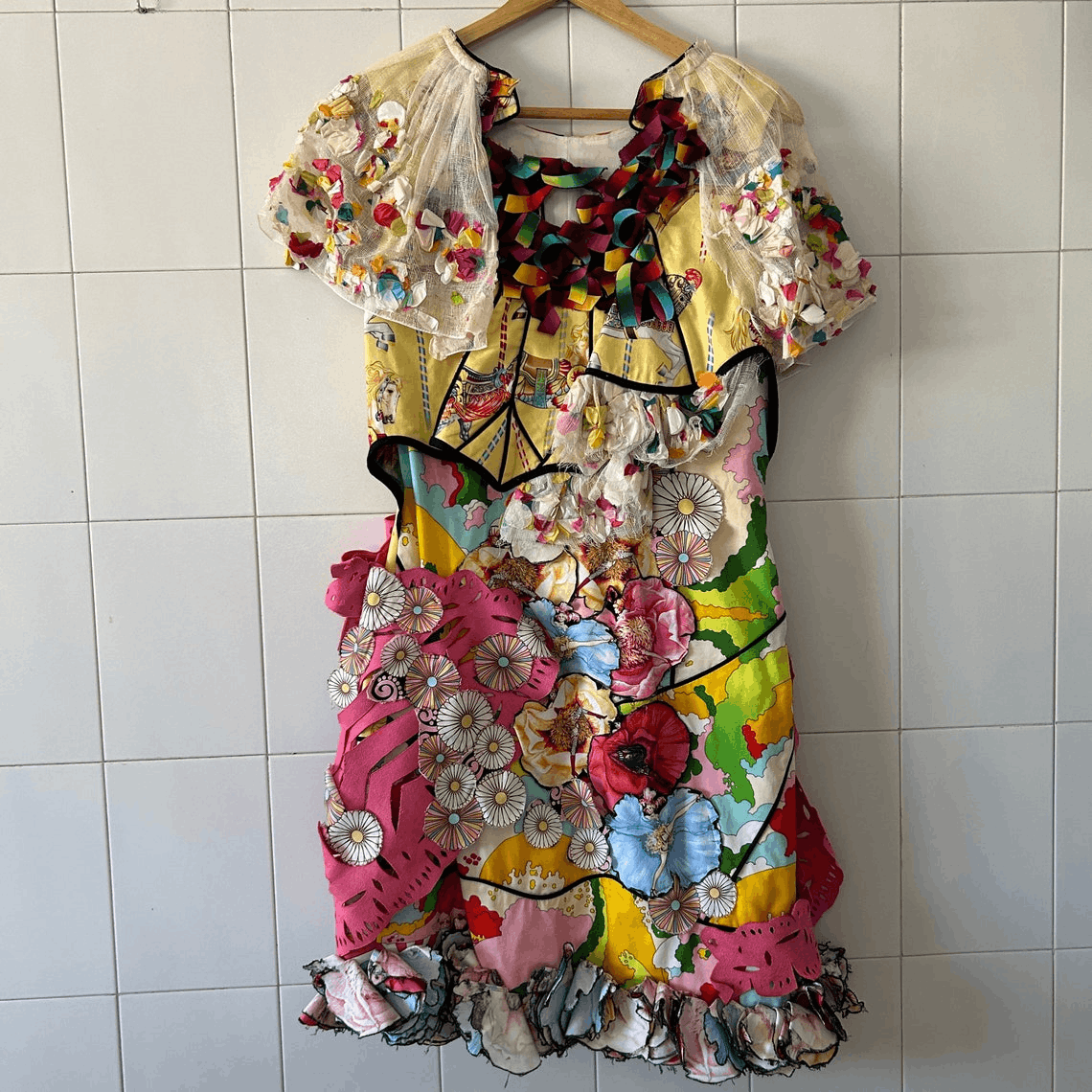 Designer Designer patchwork cotton colorful avant garde mini dress Size M / US 6-8 / IT 42-44 - 7 Thumbnail