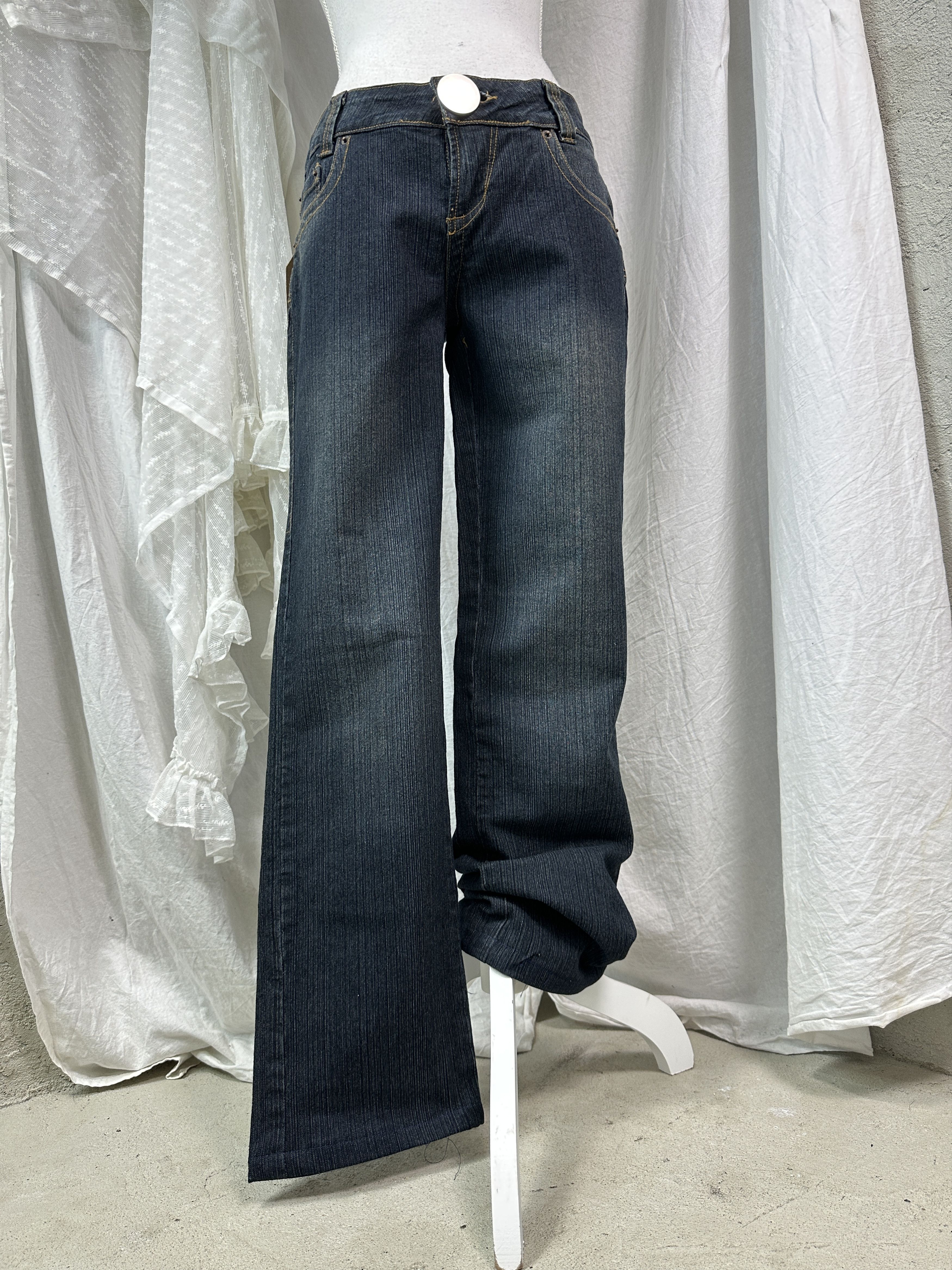 Vintage Vintage Denim Streetwear Washed Flared Jeans Pants Y2K Size 26" / US 2 / IT 38 - 1 Thumbnail
