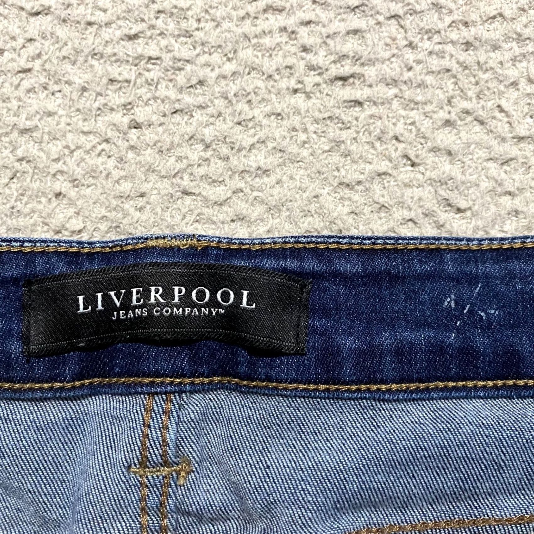 Denime Liverpool Womens Jeans sz 4 Blue Denim Dark Wash Straight Cropped Mid Rise Size 27" / US 4 / IT 40 - 3 Thumbnail