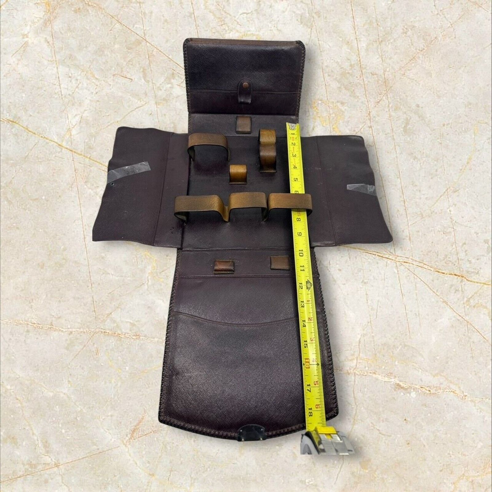 Other Vintage Mens Travel Vanity Toiletry Brown Leather Kit Case Size ONE SIZE - 22 Thumbnail