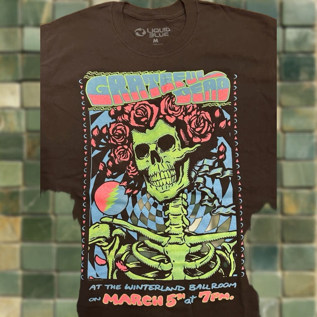 Liquid Blue Grateful Dead T Shirt Medium Black Crew Neck Short Sleeve Logo Modern Size US M / EU 48-50 / 2 - 1 Thumbnail