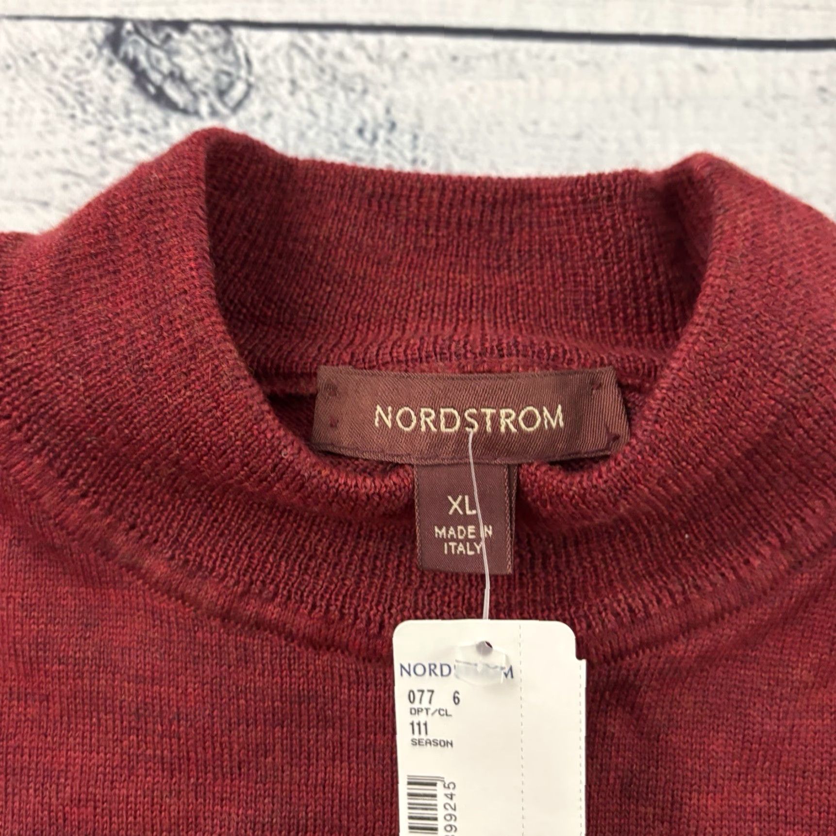Nordstrom Nordstrom Italian Wool Mock Neck Sweater XL Men Red Pullover Wool Mock Neck Mens XL Red Size US XL / EU 56 / 4 - 3 Thumbnail