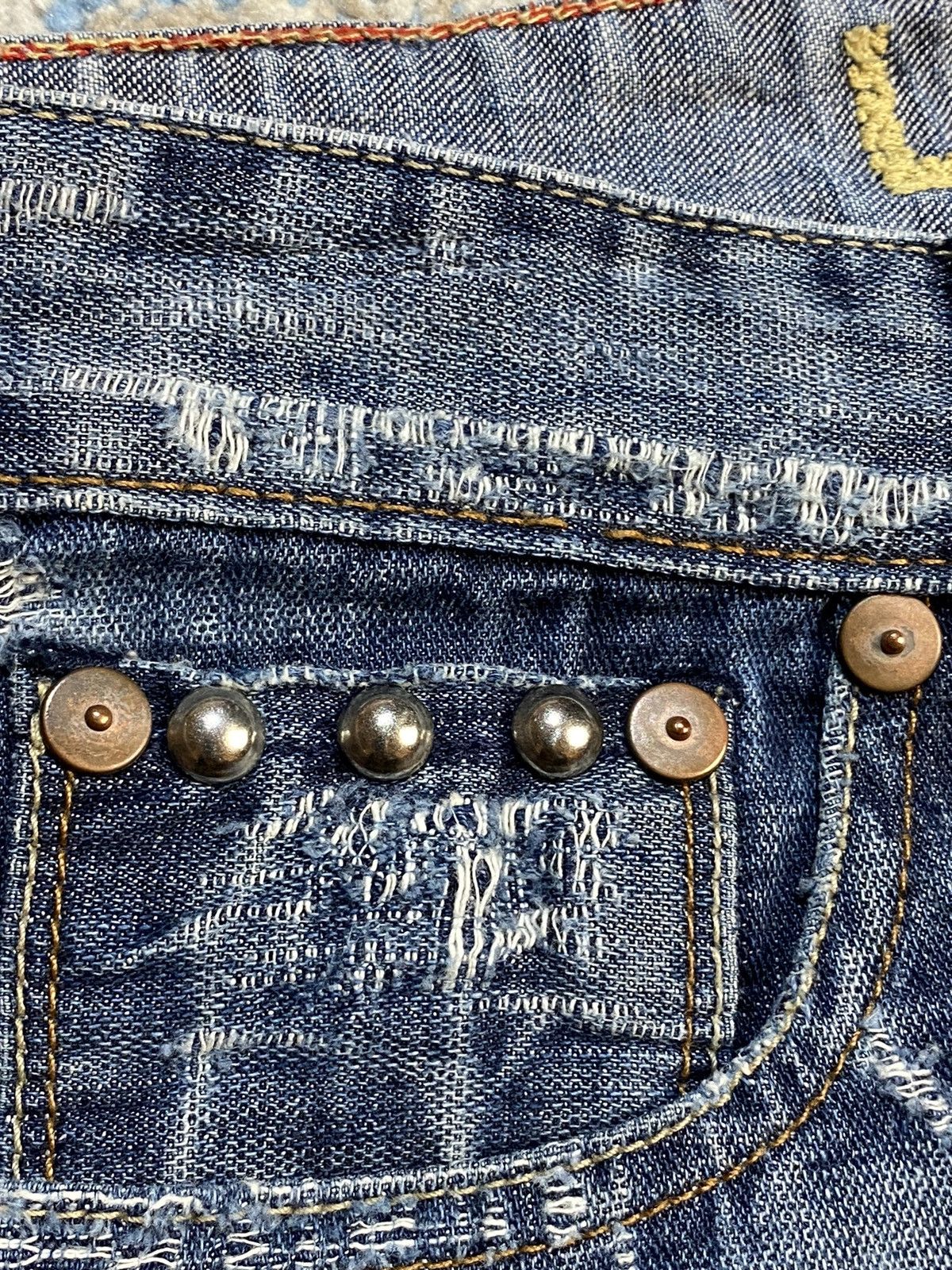 Other LA Denim Atelier Studs Ripped Flared Boot Cut Jeans Size US 30 / EU 46 - 14 Thumbnail