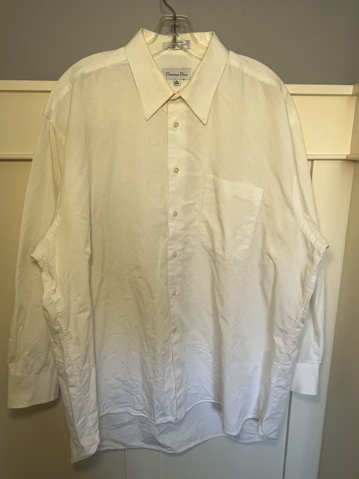 Dior Vintage Christian Dior 100%cotton button up longsleeve shirt Size US XL / EU 56 / 4 - 2 Thumbnail