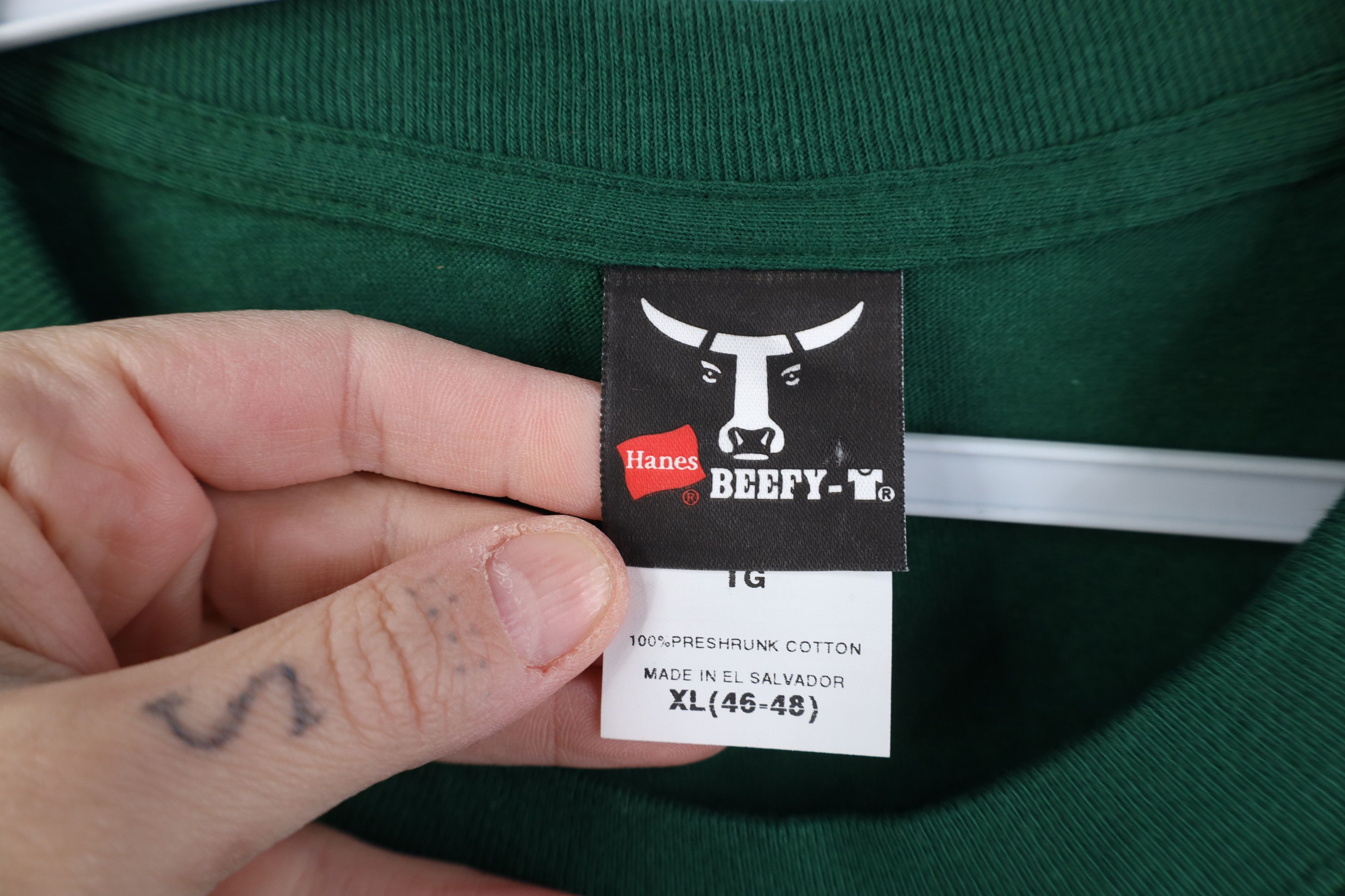 Hanes Deadstock Vintage Y2K Hanes Beefy T-Shirt Hunter Green Size US XL / EU 56 / 4 - 7 Thumbnail