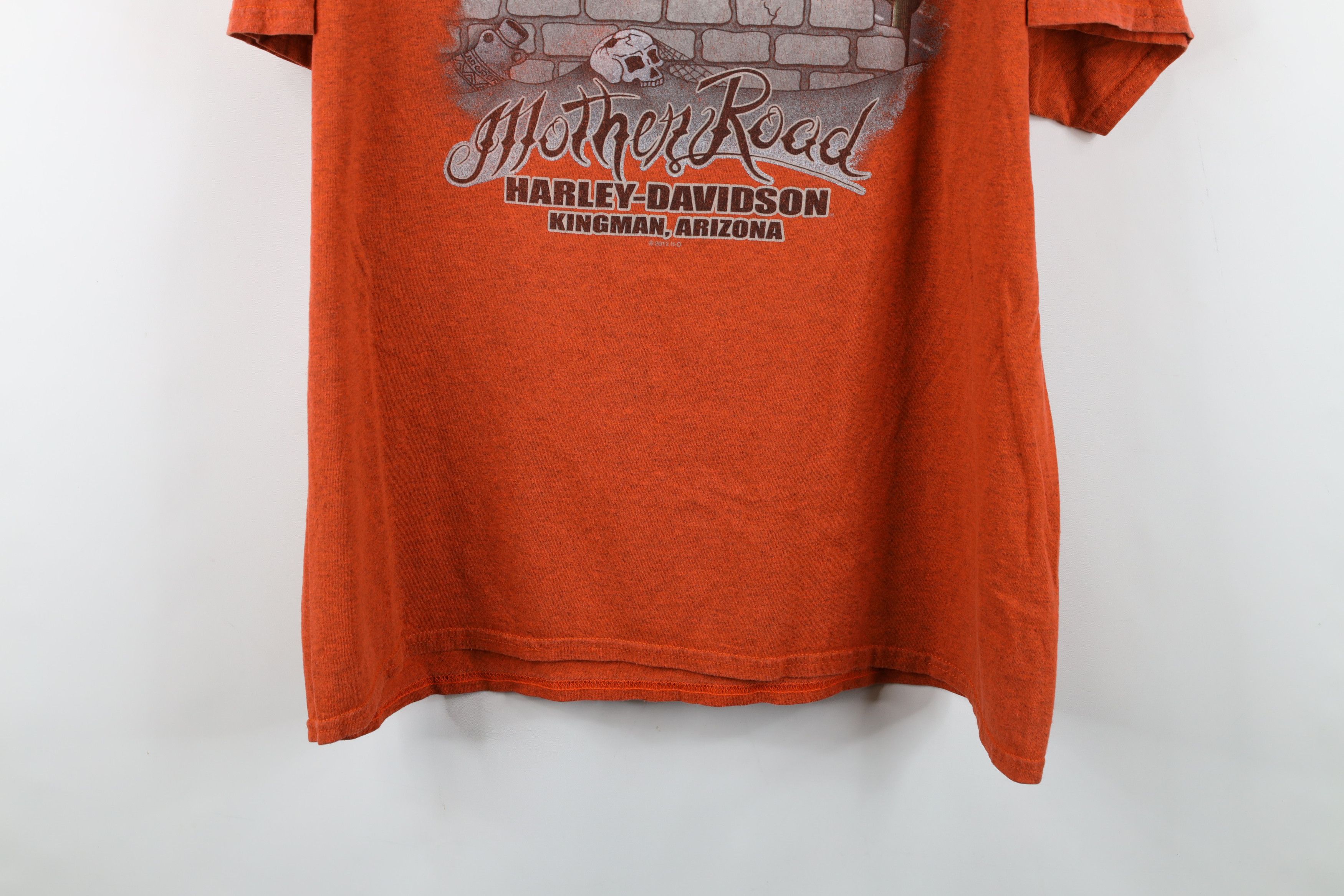 Harley Davidson Vintage Y2K Harley Davidson Spell Out Skull T-Shirt Orange Size US XXL / EU 58 / 5 - 13 Thumbnail