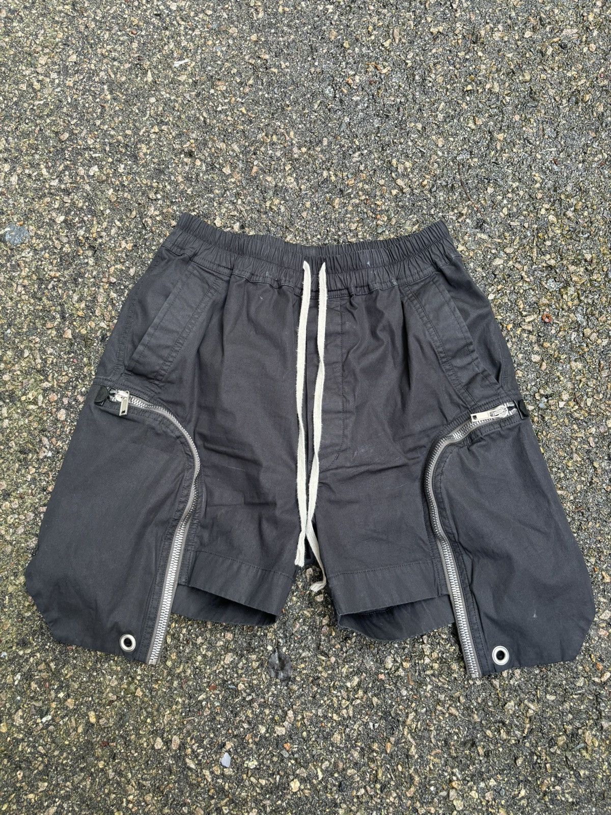 Pre-owned Rick Owens Black Bahaus Cargo Pocket Boxer Shorts