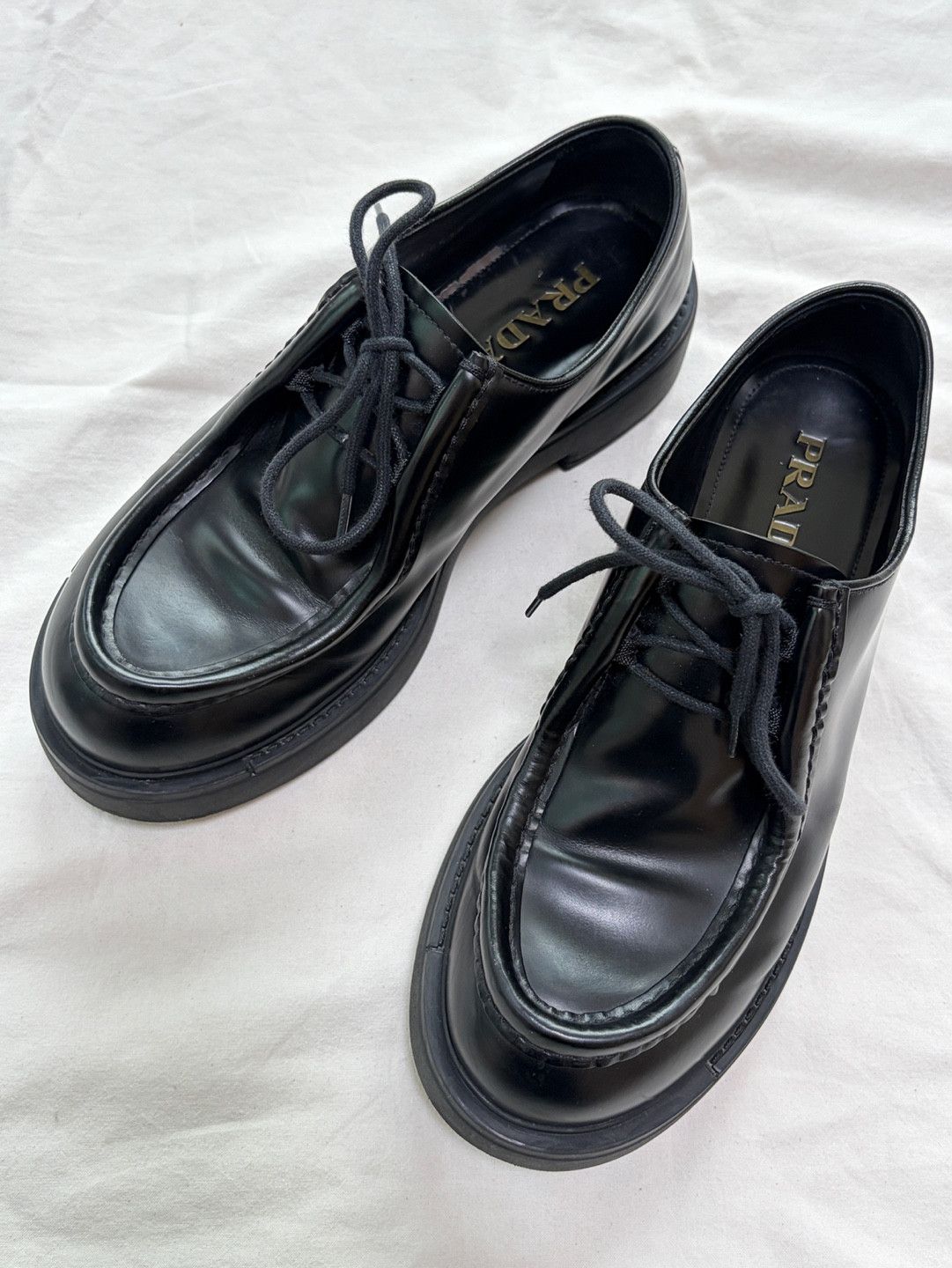 Prada PRADA Opaque Brushed Leather Lace-up Shoes Size US 10.5 / EU 43-44 - 6 Thumbnail