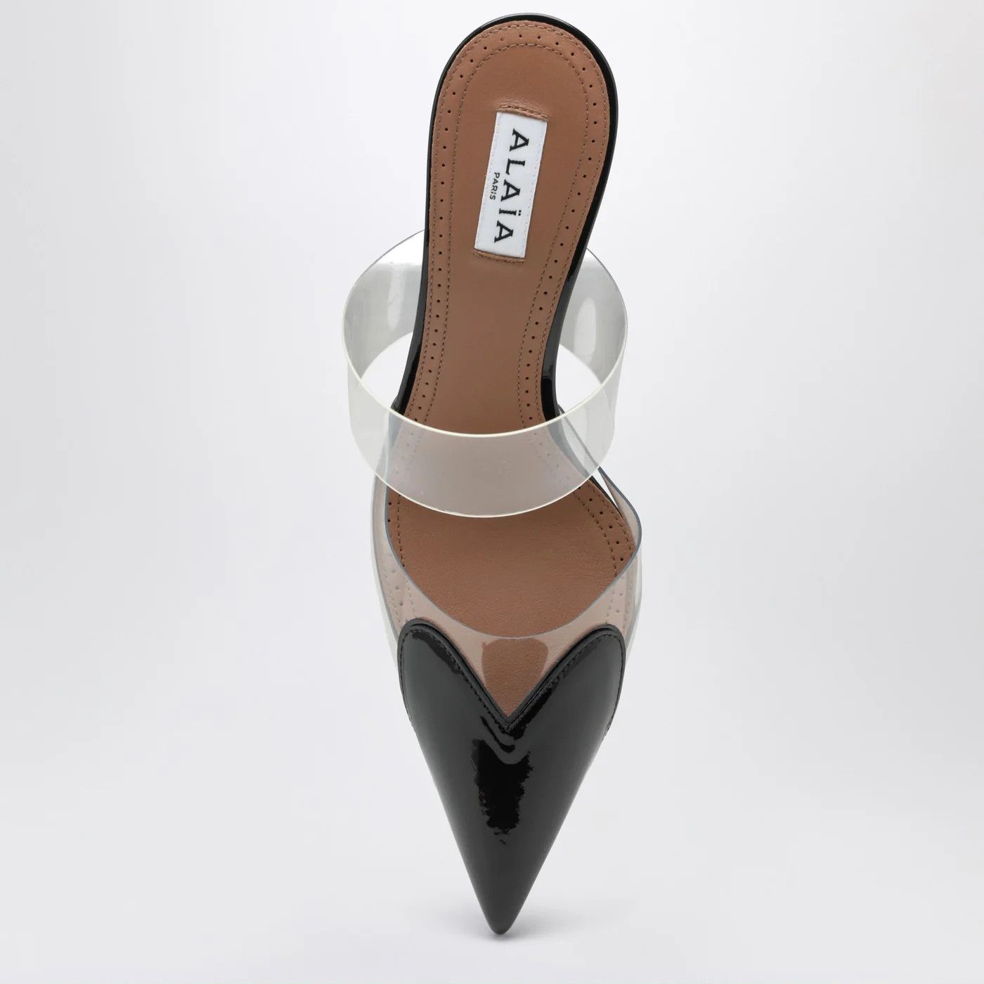 Alaia o1d2blof0426 Patent Leather Le Coeur Wedge Mules in Black Size US 8 / IT 38 - 3 Thumbnail