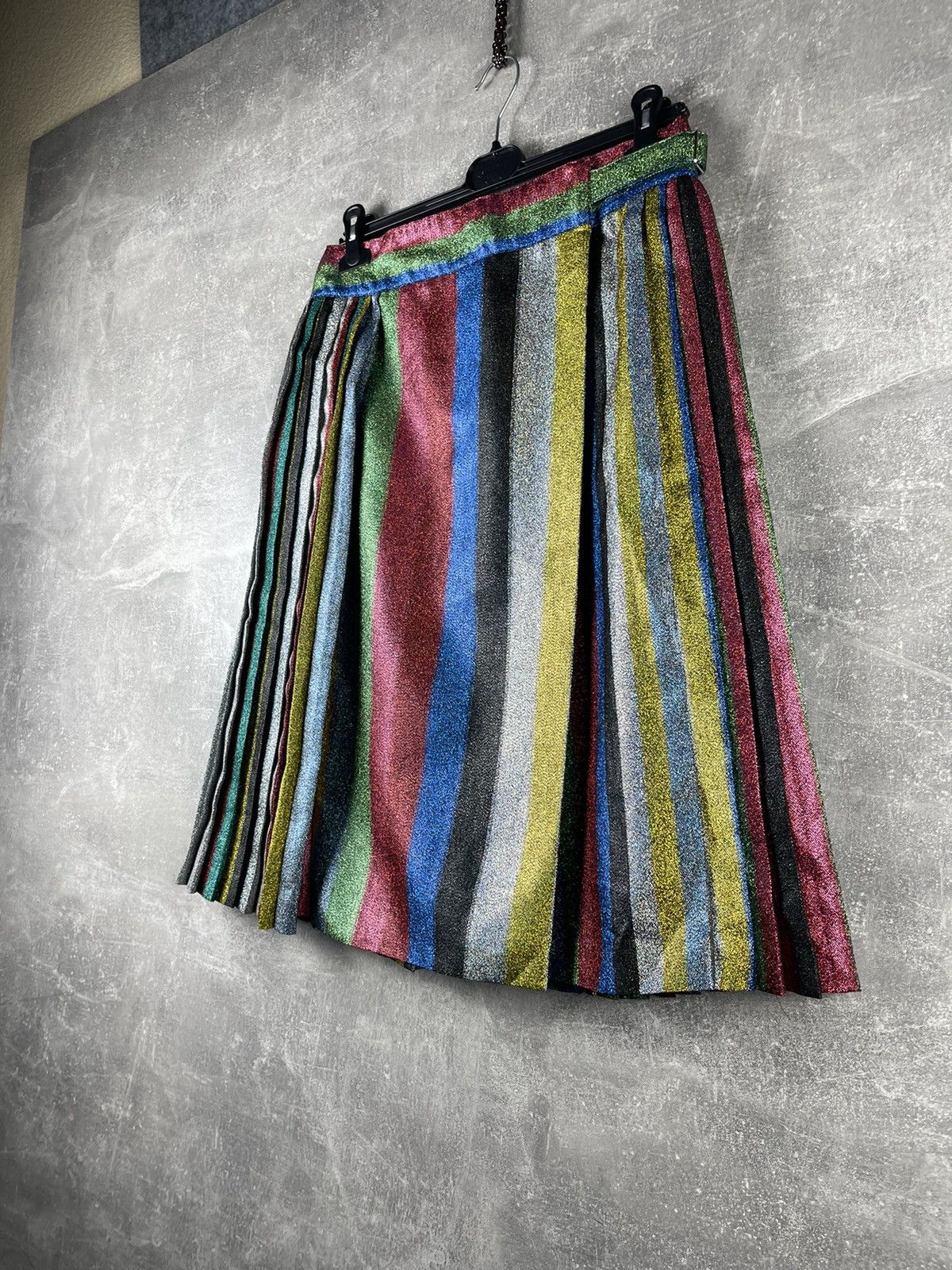 Other Marco de Vincenzo Glitter Multicolor Pleated Rainbow Skirt Size 30" / US 8 / IT 44 - 2 Thumbnail
