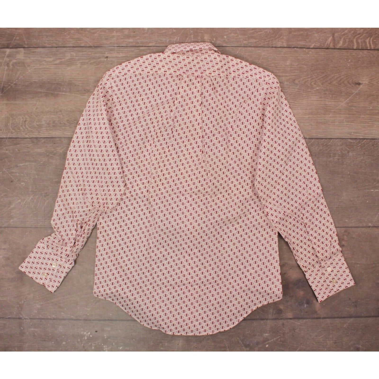 Pinko VINTAGE Towncraft Dress Shirt Mens VTG NOS 70s White Red Pink 1970s 44 14-32 4.5-32 S Disco Button-Front Polyester Blend Regular Size 14-32 Mens Size 36R - 2 Thumbnail