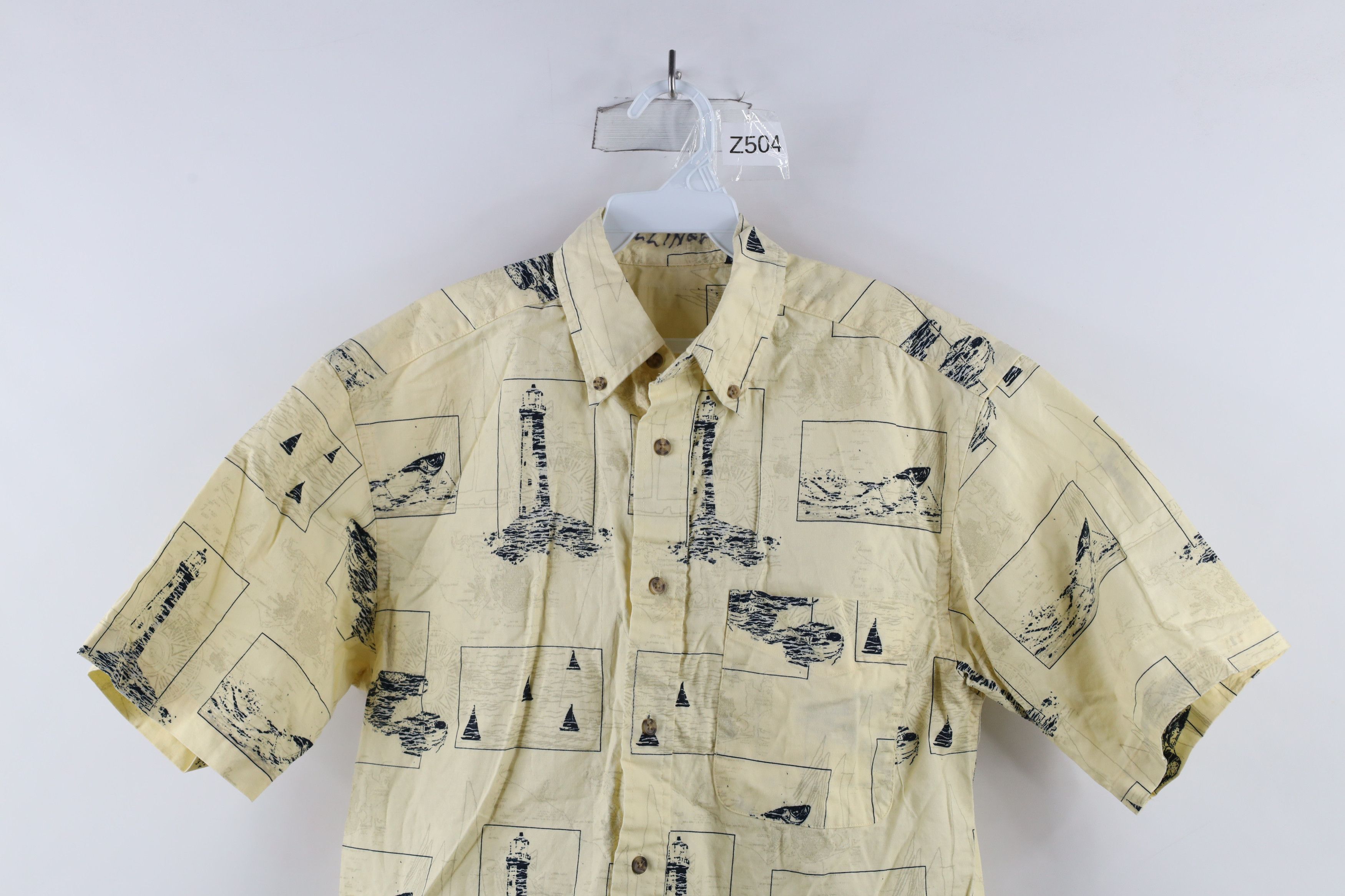Vintage Vintage 90s Streetwear Lighthouse Boat Button Down Shirt Size US S / EU 44-46 / 1 - 2 Thumbnail