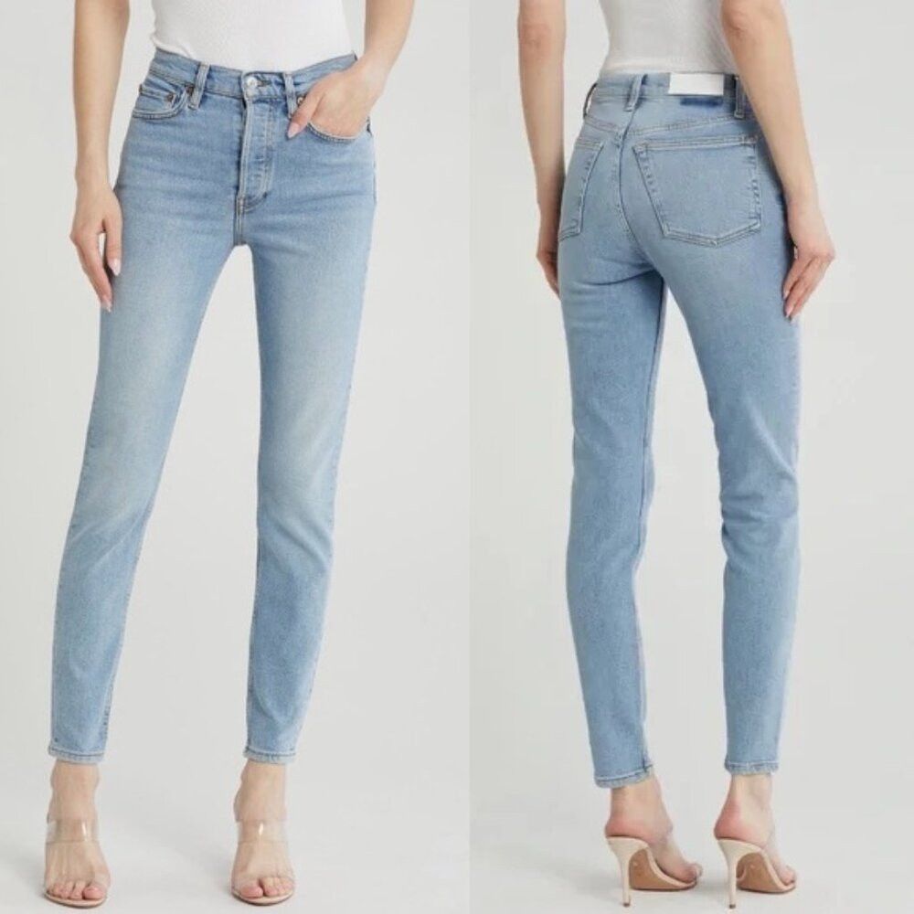 RE/DONE NWT New $275 RE/DONE High Rise Skinny Mid 90s Wash Jeans Si Size 25" / US 0 / IT 36 - 1 Thumbnail