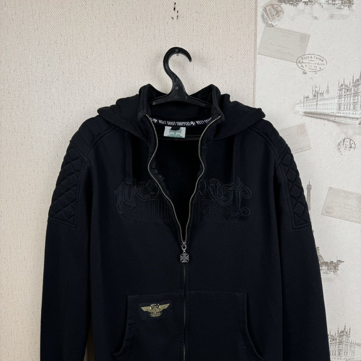 Vintage Vintage 90s West Coast Choppers Austen Texas Hoodie Y2K Size US XXL / EU 58 / 5 - 6 Thumbnail
