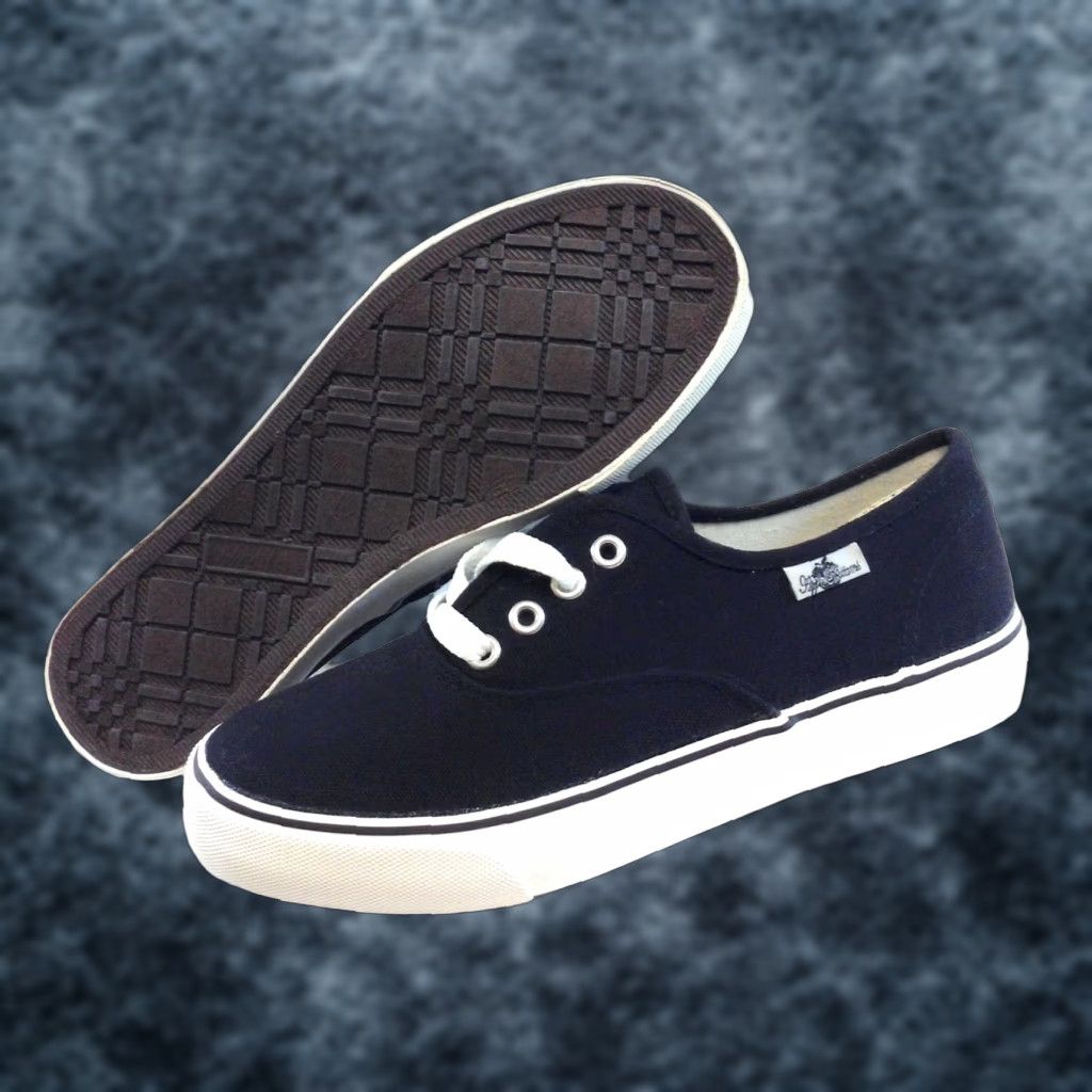 Vintage Womens Apple Bottoms Ocean Black White Canvas Casual Sneakers Shoes Shirt Womens US 7.5 Black Apple Bottoms Ocean Casual Sneakers Women Modern Comfort Size 30" / US 8 / IT 44 - 1 Thumbnail