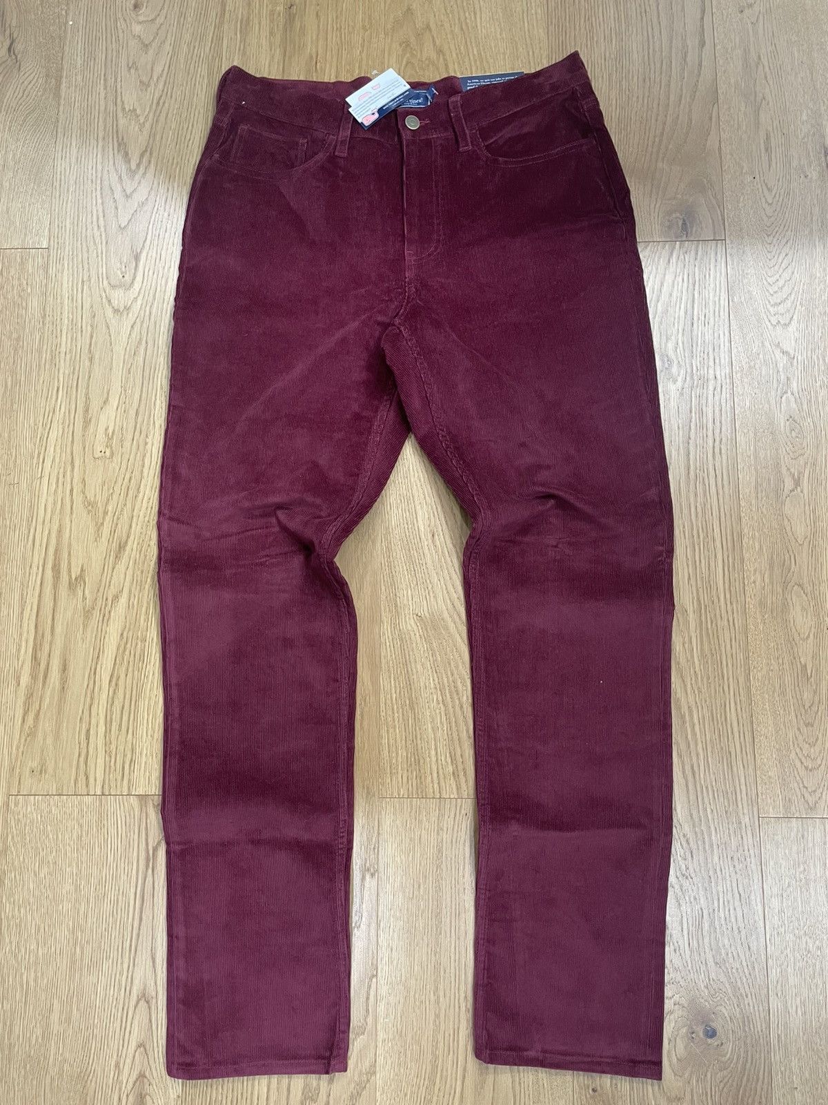 Vineyard Vines Red Corduroy Slim Fit Pants Size US 32 / EU 48 - 1 Thumbnail