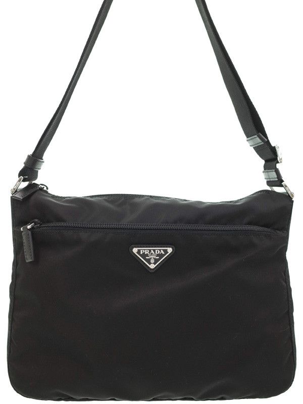 image of Prada Nylon Shoulder Bag Black, Women's
