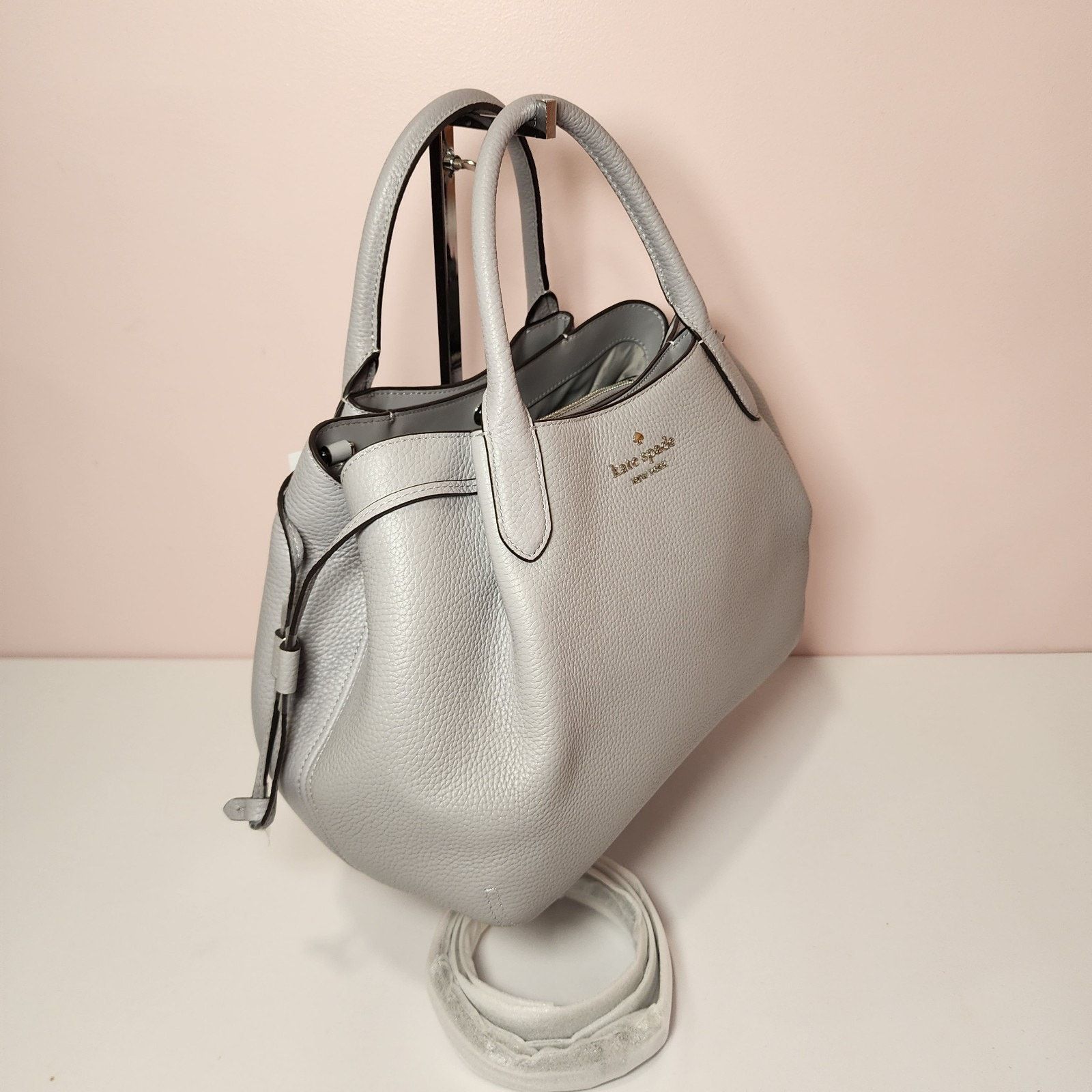 Kate Spade NWT KATE SPADE K8134 DUMPLING LARGE SATCHEL Mountain Grey Size ONE SIZE - 4 Thumbnail