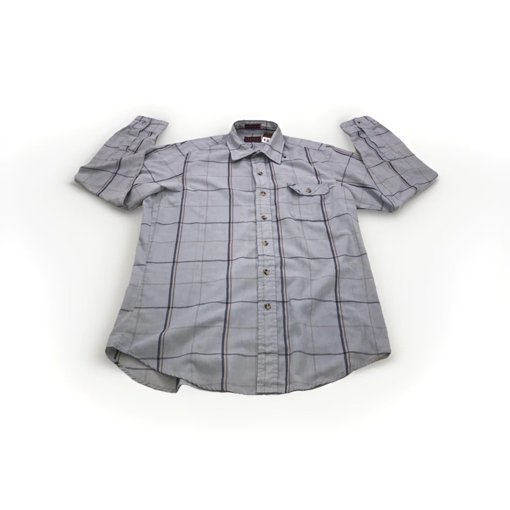 Levi's Vtg Levi's Tailored For Men Pocket Front Button Up Plaid Shirt Rockabilly Lrg Multicolor Cotton Blend 60s 50s Western Retro Pocket Men Shirt Button-Up Size US L / EU 52-54 / 3 - 2 Thumbnail