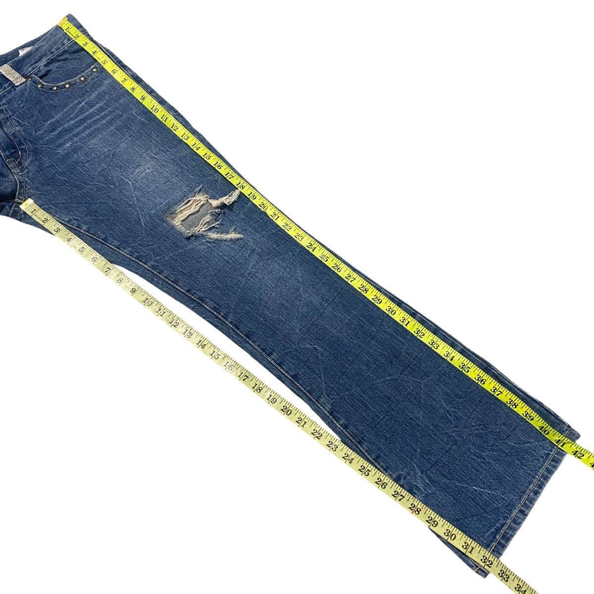 Japanese Brand OZZ FIRST PINBALL Denim Flare Jeans Studded Size US 34 / EU 50 - 18 Thumbnail