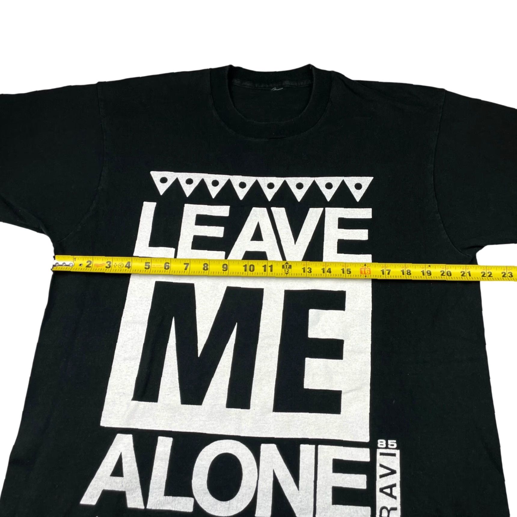 Vintage VINTAGE 1985 Foravi "Leave Me Alone" T-Shirt Black L Short Sleeve Graphic Tee Men Size US L / EU 52-54 / 3 - 5 Thumbnail