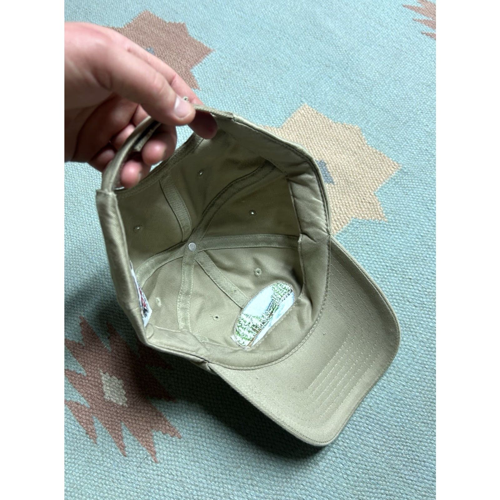 Vintage VINTAGE strapback hat cap Idaho river nature embroidered beige tan adjustable Size ONE SIZE - 6 Thumbnail