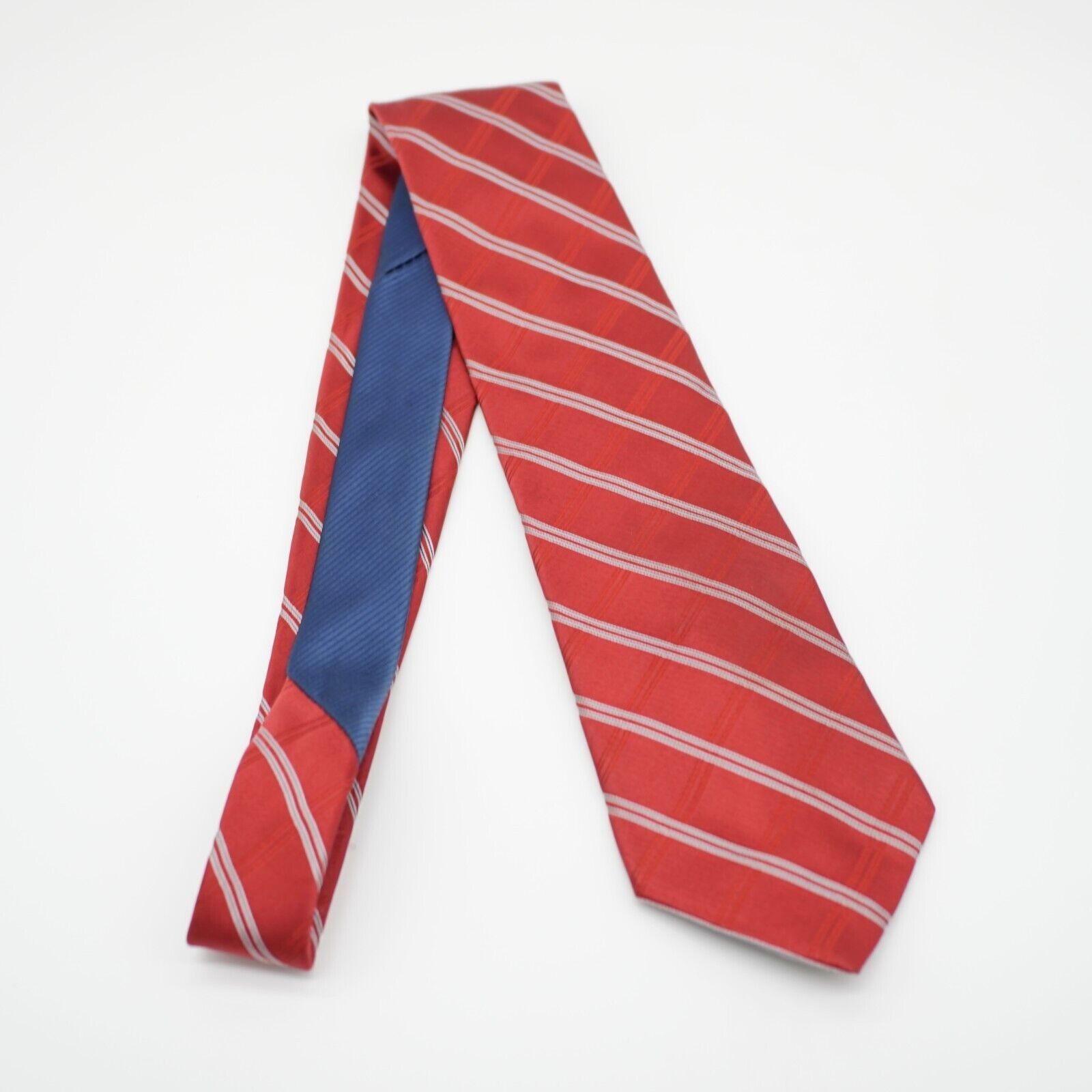 Tommy Hilfiger Vintage Tommy Hilfiger Red Blue Striped Two-Tone Woven Silk Size ONE SIZE - 8 Thumbnail