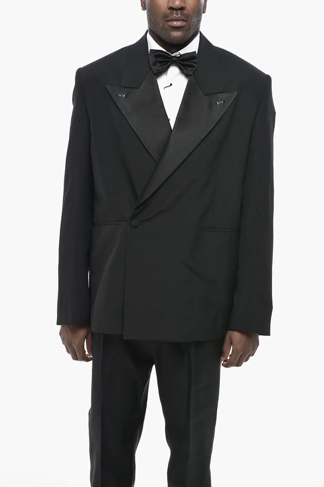 Givenchy og1mm0326 Oversized Double-Breasted Blazerin Black Size US S / EU 44-46 / 1 - 1 Thumbnail