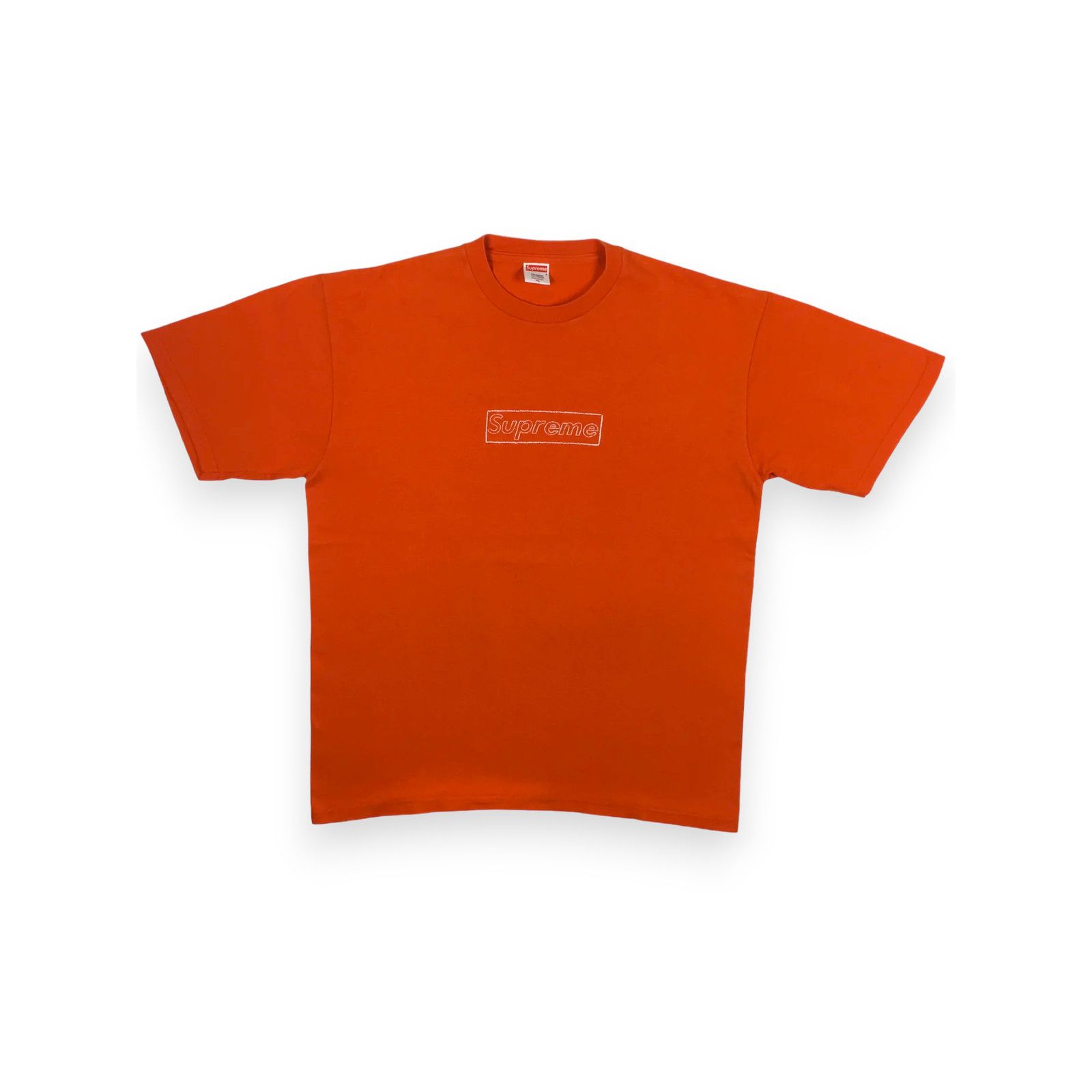 Supreme 2002 Supreme KAWS Orange Box Logo Tee Size US XL / EU 56 / 4 - 2 Thumbnail