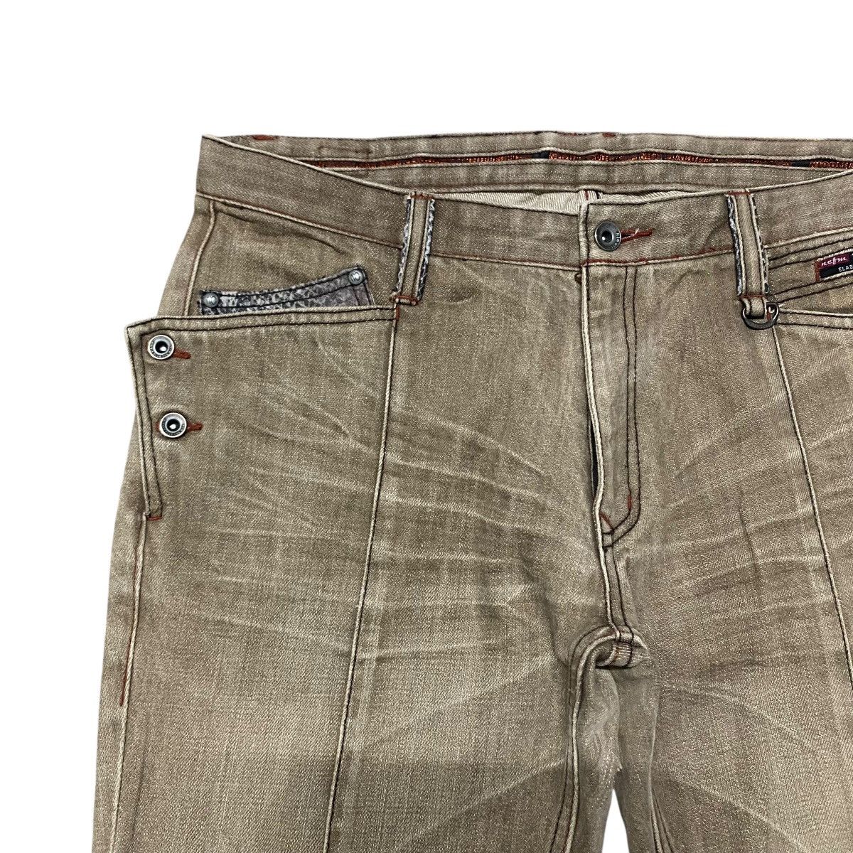 Nicole Club NCFM Fleur Brown Denim Flare Jeans Snake skin Size US 33 - 4 Thumbnail