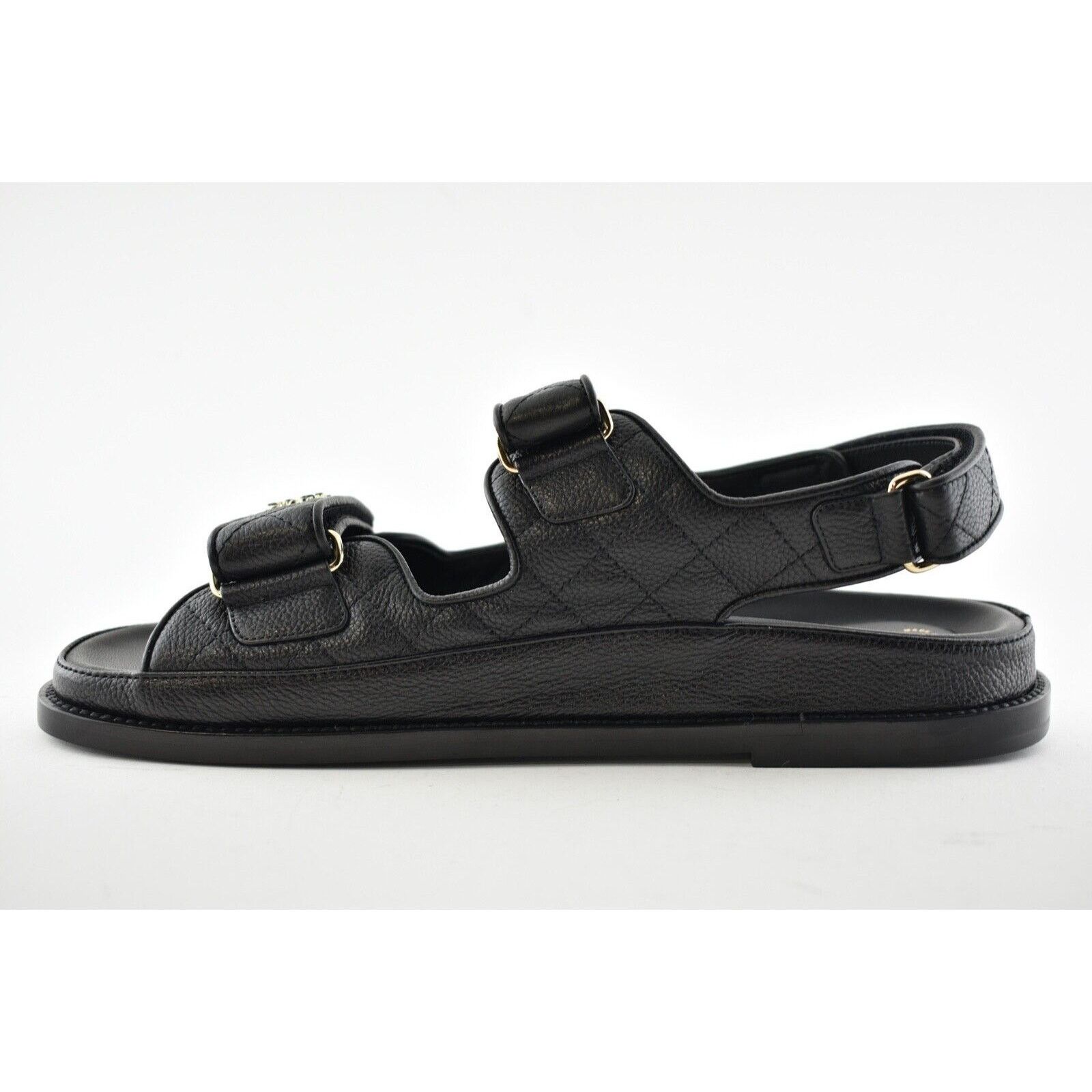 Chanel Chanel REV Black Caviar Gold CC Logo Mule Slide Strap Size US 7.5 / IT 37.5 - 9 Thumbnail