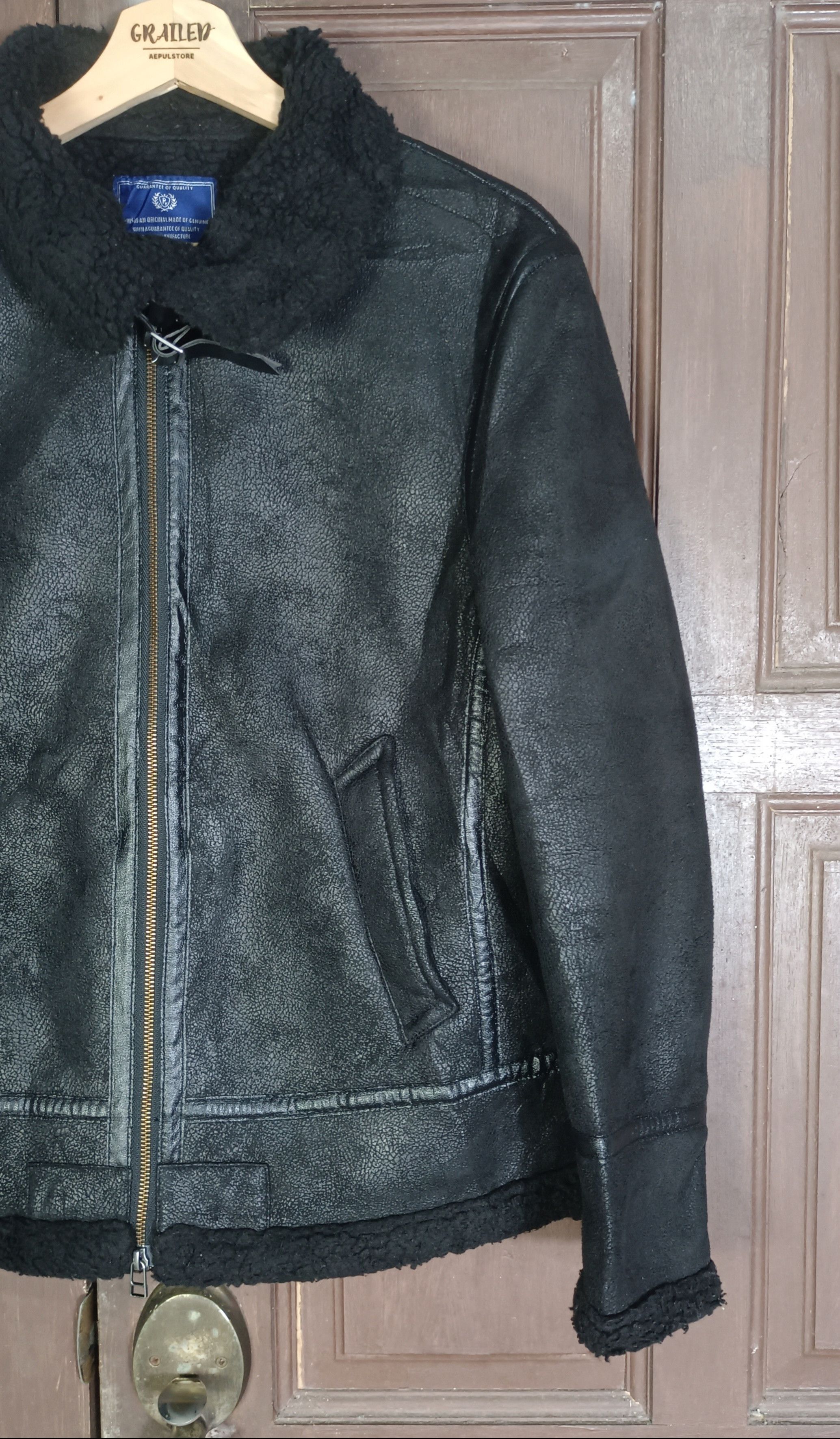 Japanese Brand Purple & Yellow Leather Faux Fur Men Jacket Size US M / EU 48-50 / 2 - 5 Thumbnail